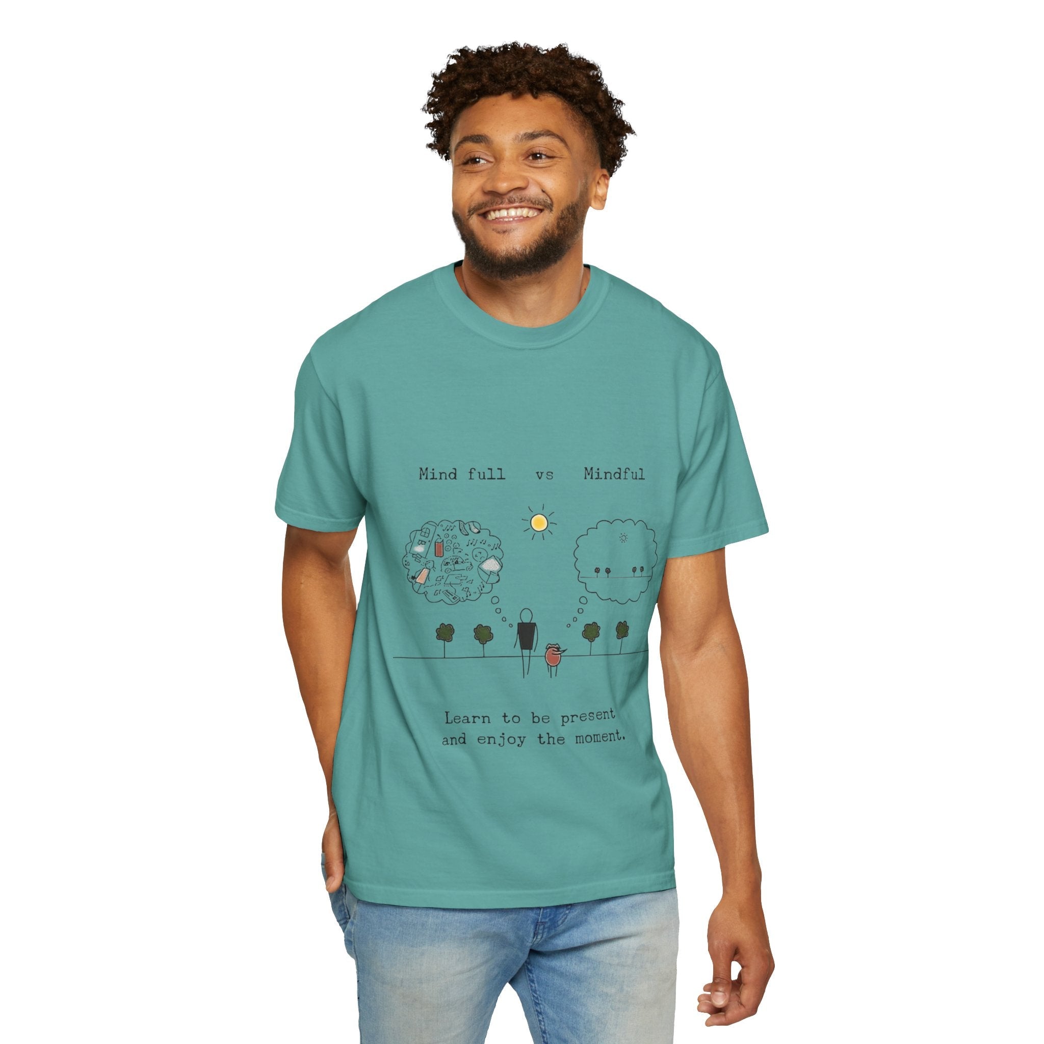 Let your outfit reflect your inner peace. Mindful Living T-Shirt Unisex Tee for Mindfulness, Self - Care, Gift for Yogis, Relaxed Vibe, - Metamorphosis Creations