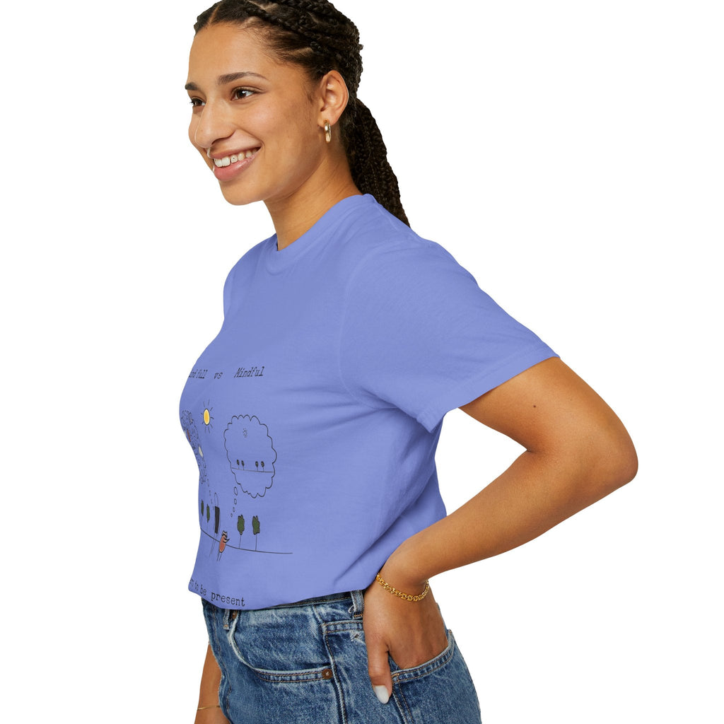 Let your outfit reflect your inner peace. Mindful Living T-Shirt Unisex Tee for Mindfulness, Self - Care, Gift for Yogis, Relaxed Vibe, - Metamorphosis Creations