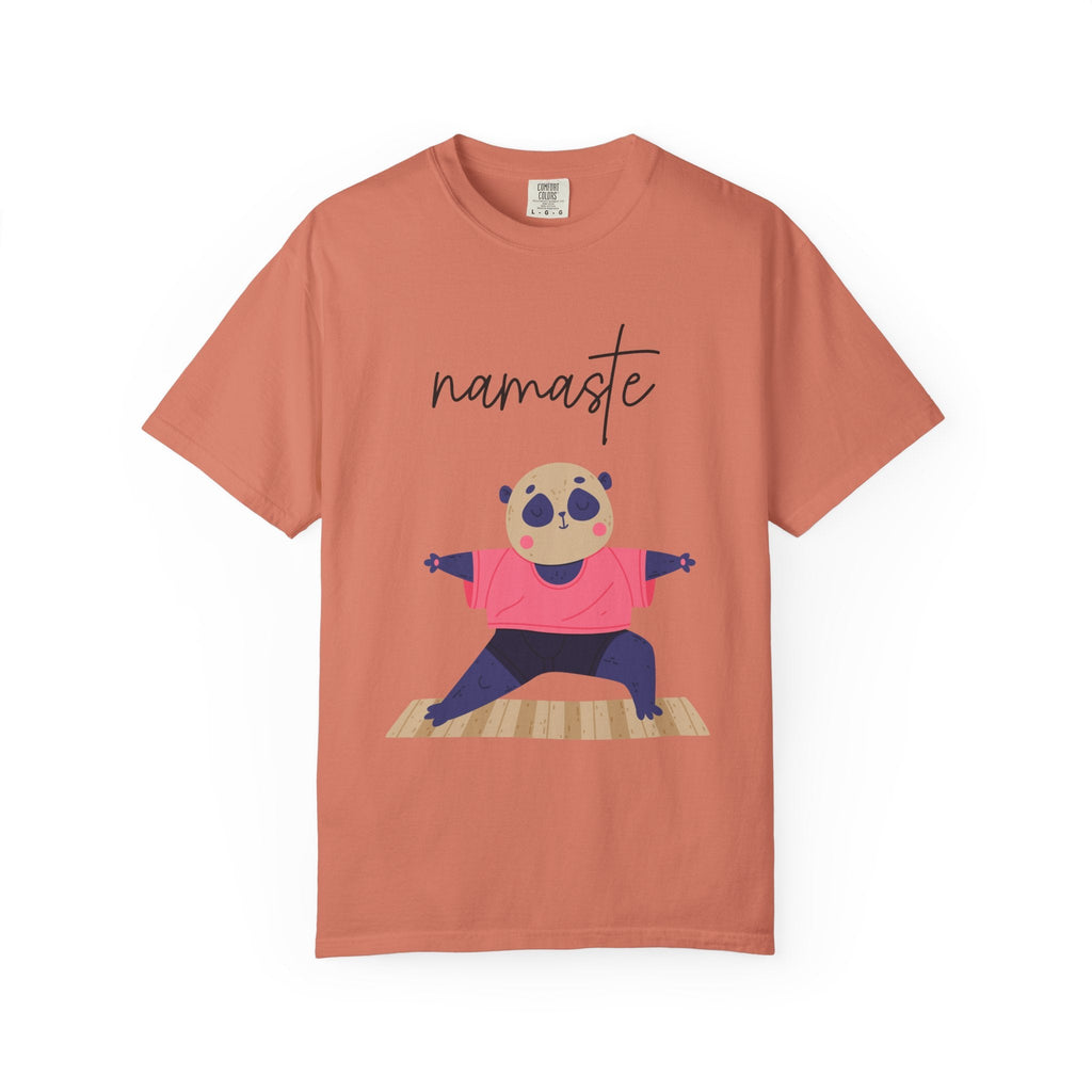 ✨ Let your outfit reflect your inner peace. Namaste Panda Unisex T-shirt, Yoga Shirt, Cute Animal Tee, Meditation Gift, Relaxation Wear, Gifts for Yogis - Metamorphosis Creations