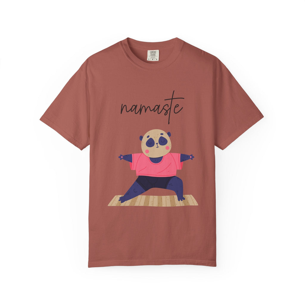 ✨ Let your outfit reflect your inner peace. Namaste Panda Unisex T-shirt, Yoga Shirt, Cute Animal Tee, Meditation Gift, Relaxation Wear, Gifts for Yogis - Metamorphosis Creations