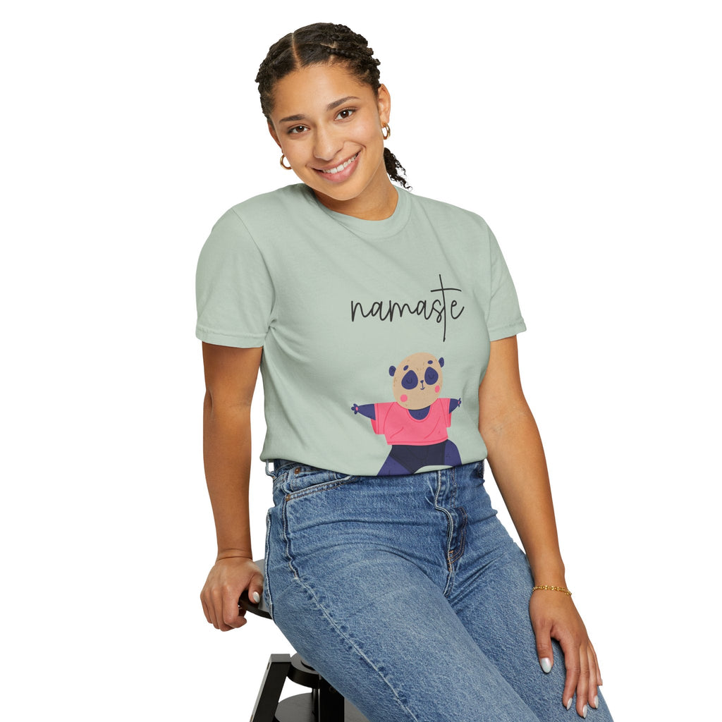 ✨ Let your outfit reflect your inner peace. Namaste Panda Unisex T-shirt, Yoga Shirt, Cute Animal Tee, Meditation Gift, Relaxation Wear, Gifts for Yogis - Metamorphosis Creations