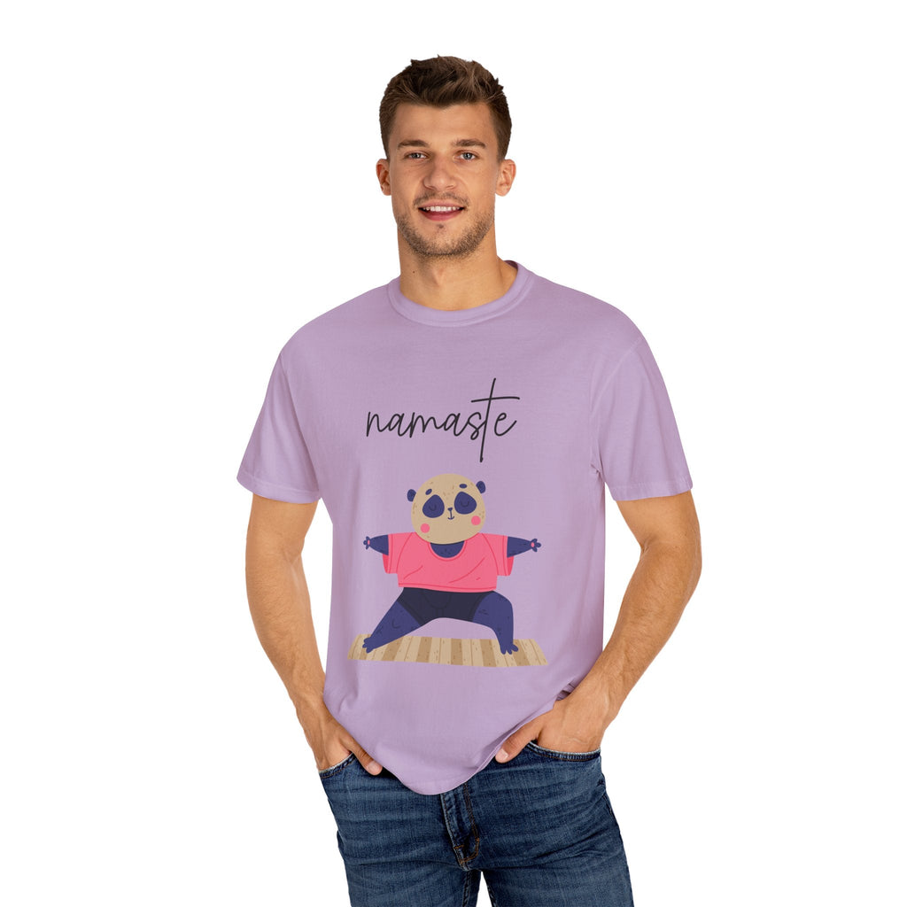 ✨ Let your outfit reflect your inner peace. Namaste Panda Unisex T-shirt, Yoga Shirt, Cute Animal Tee, Meditation Gift, Relaxation Wear, Gifts for Yogis - Metamorphosis Creations