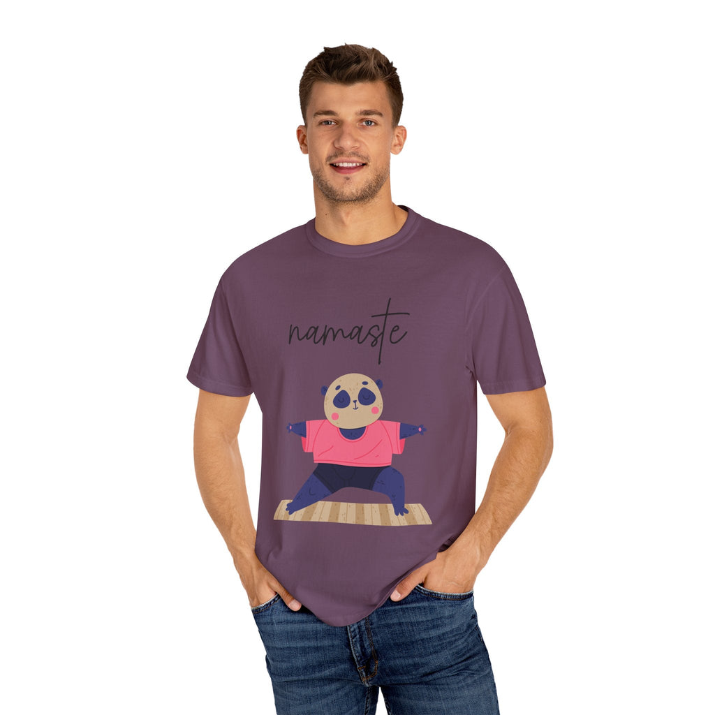 ✨ Let your outfit reflect your inner peace. Namaste Panda Unisex T-shirt, Yoga Shirt, Cute Animal Tee, Meditation Gift, Relaxation Wear, Gifts for Yogis - Metamorphosis Creations