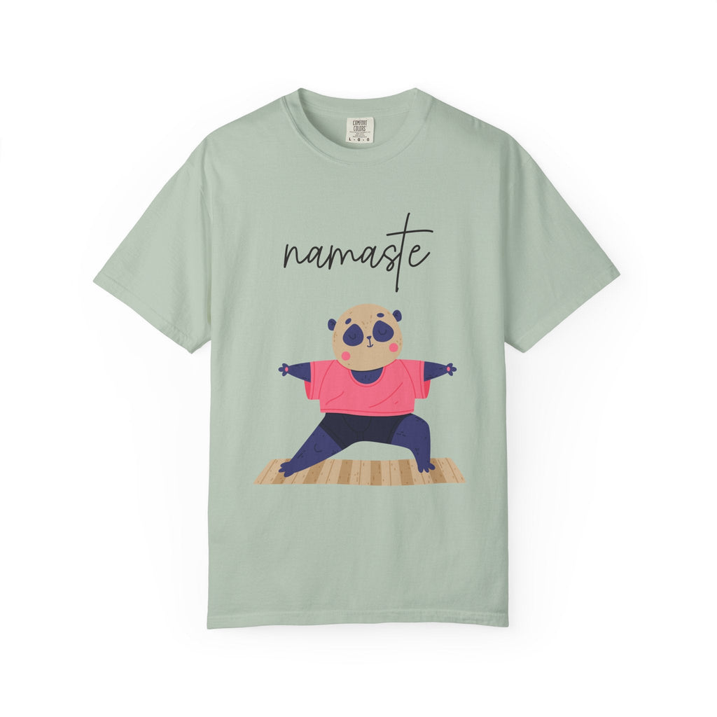 ✨ Let your outfit reflect your inner peace. Namaste Panda Unisex T-shirt, Yoga Shirt, Cute Animal Tee, Meditation Gift, Relaxation Wear, Gifts for Yogis - Metamorphosis Creations