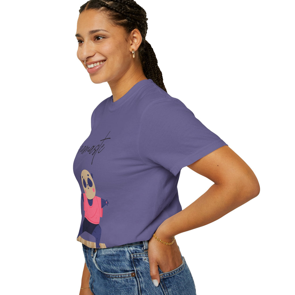 ✨ Let your outfit reflect your inner peace. Namaste Panda Unisex T-shirt, Yoga Shirt, Cute Animal Tee, Meditation Gift, Relaxation Wear, Gifts for Yogis - Metamorphosis Creations