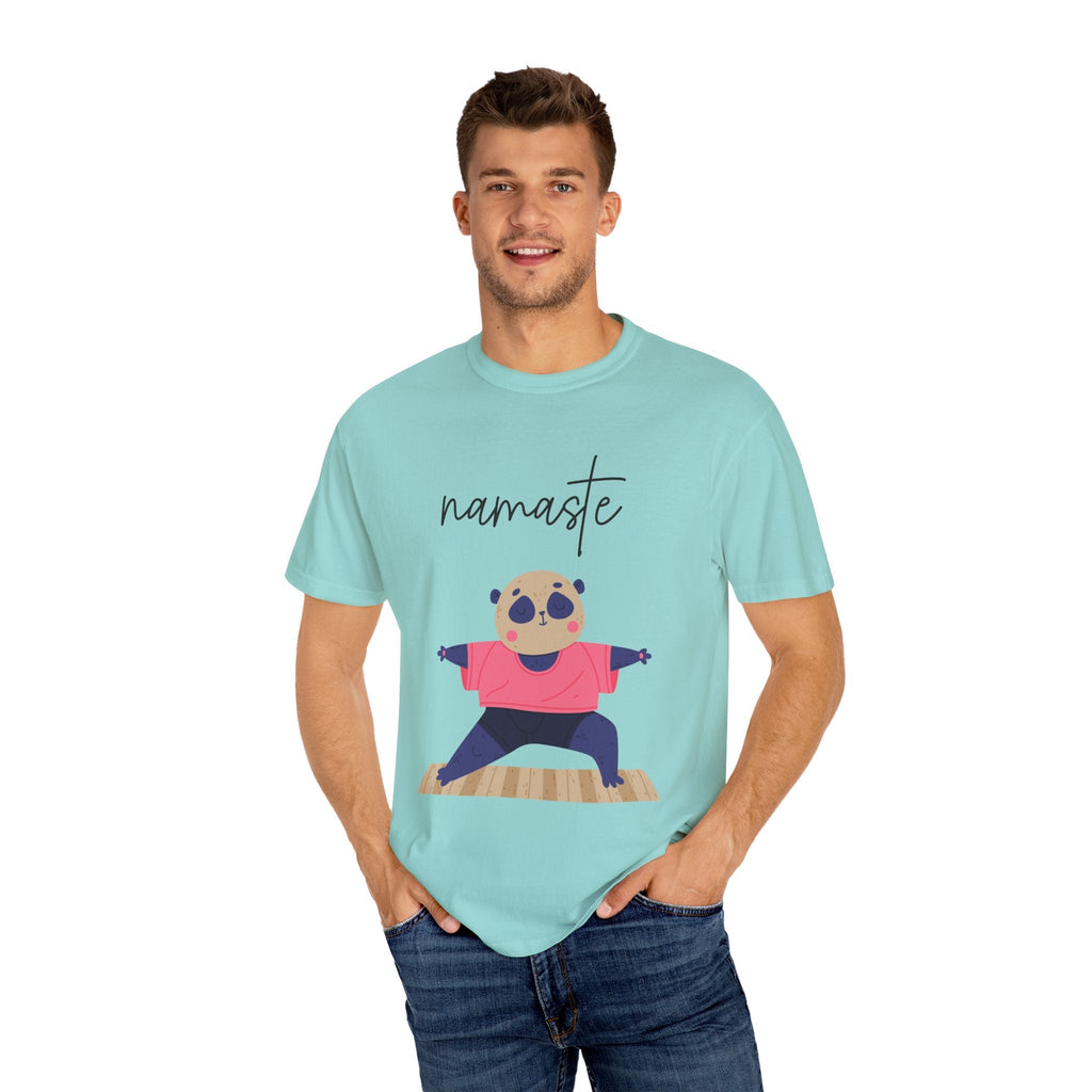 ✨ Let your outfit reflect your inner peace. Namaste Panda Unisex T-shirt, Yoga Shirt, Cute Animal Tee, Meditation Gift, Relaxation Wear, Gifts for Yogis - Metamorphosis Creations