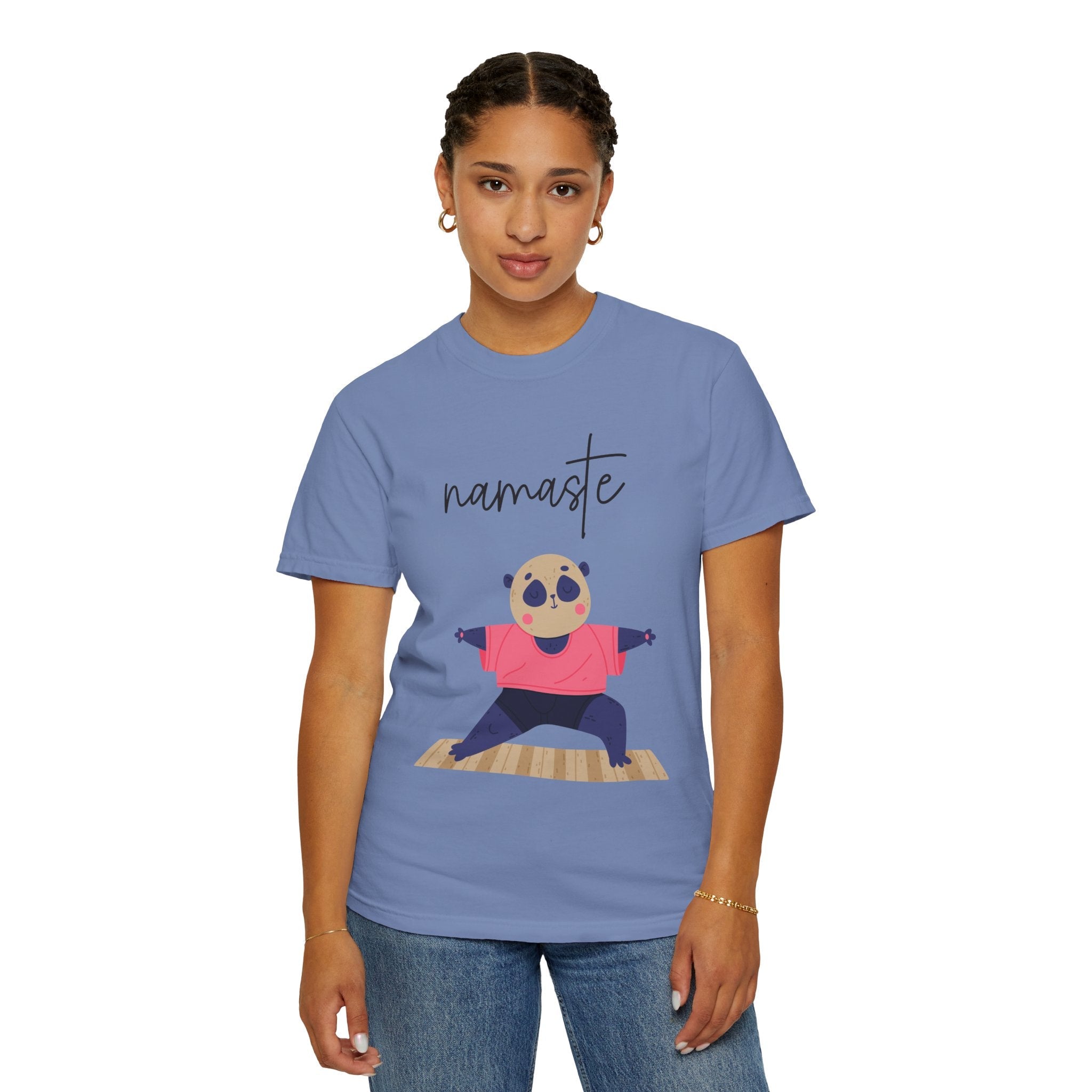 ✨ Let your outfit reflect your inner peace. Namaste Panda Unisex T-shirt, Yoga Shirt, Cute Animal Tee, Meditation Gift, Relaxation Wear, Gifts for Yogis - Metamorphosis Creations