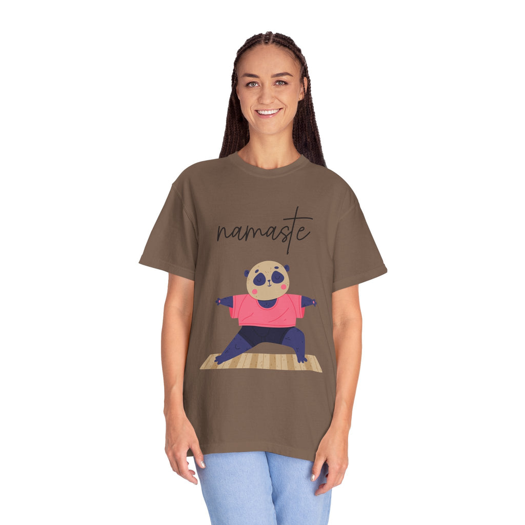 ✨ Let your outfit reflect your inner peace. Namaste Panda Unisex T-shirt, Yoga Shirt, Cute Animal Tee, Meditation Gift, Relaxation Wear, Gifts for Yogis - Metamorphosis Creations