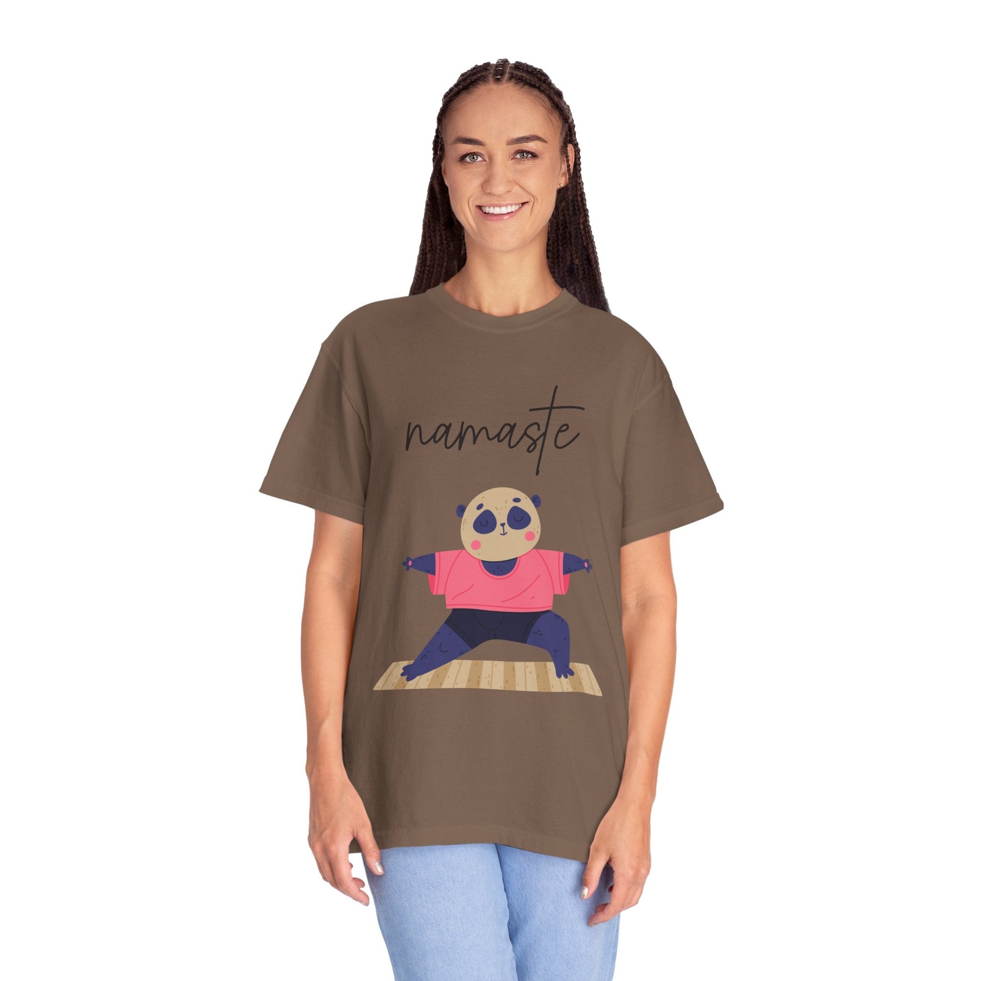 ✨ Let your outfit reflect your inner peace. Namaste Panda Unisex T-shirt, Yoga Shirt, Cute Animal Tee, Meditation Gift, Relaxation Wear, Gifts for Yogis - Metamorphosis Creations