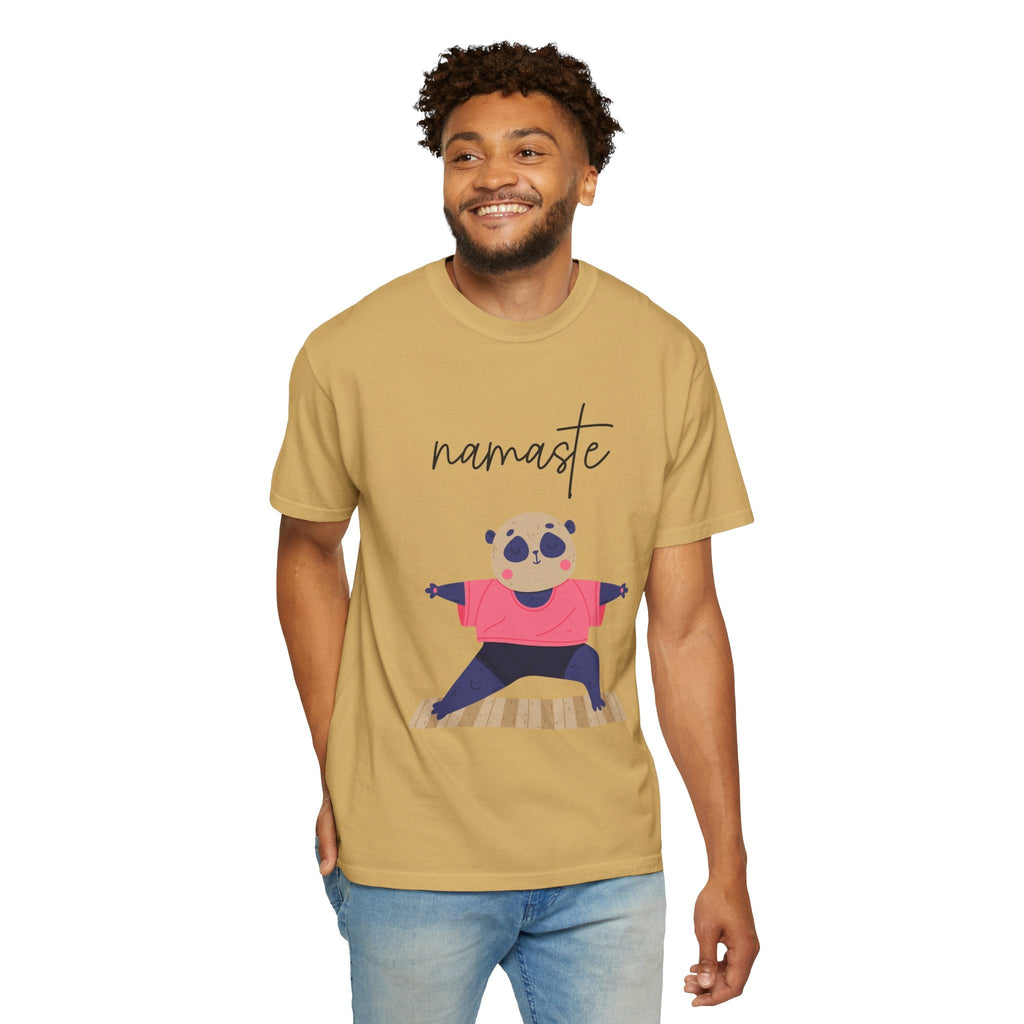 ✨ Let your outfit reflect your inner peace. Namaste Panda Unisex T-shirt, Yoga Shirt, Cute Animal Tee, Meditation Gift, Relaxation Wear, Gifts for Yogis - Metamorphosis Creations