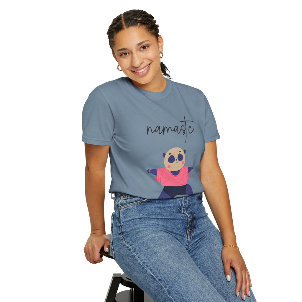 ✨ Let your outfit reflect your inner peace. Namaste Panda Unisex T-shirt, Yoga Shirt, Cute Animal Tee, Meditation Gift, Relaxation Wear, Gifts for Yogis - Metamorphosis Creations