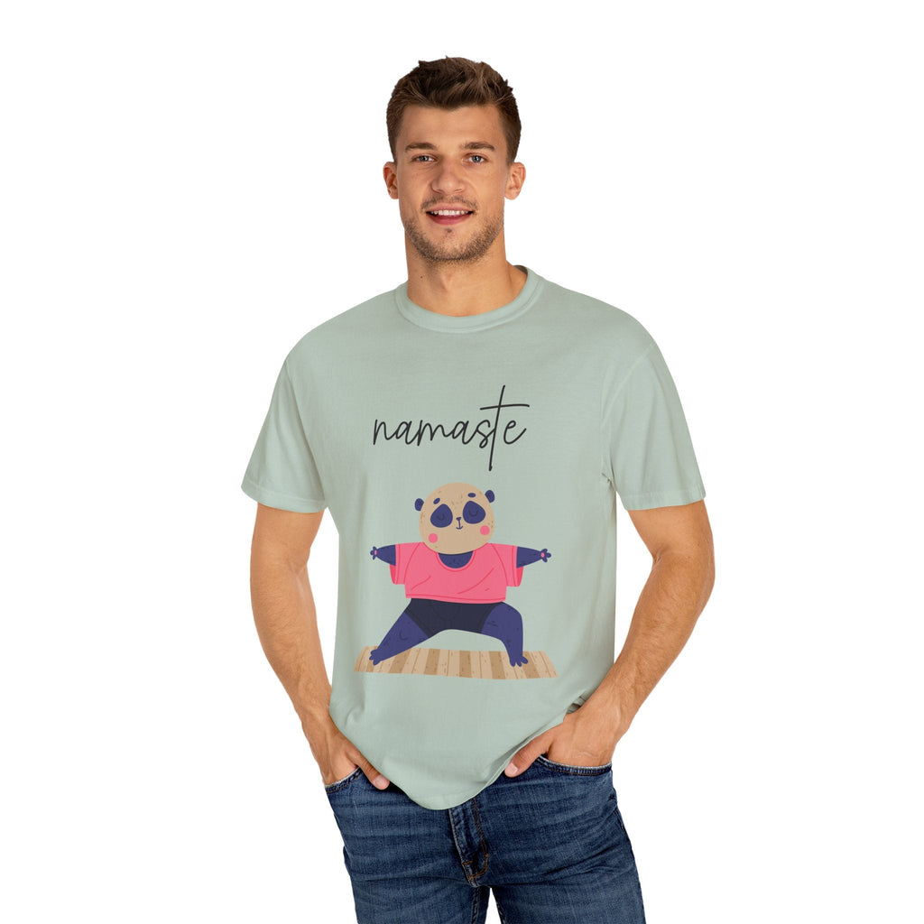 ✨ Let your outfit reflect your inner peace. Namaste Panda Unisex T-shirt, Yoga Shirt, Cute Animal Tee, Meditation Gift, Relaxation Wear, Gifts for Yogis - Metamorphosis Creations