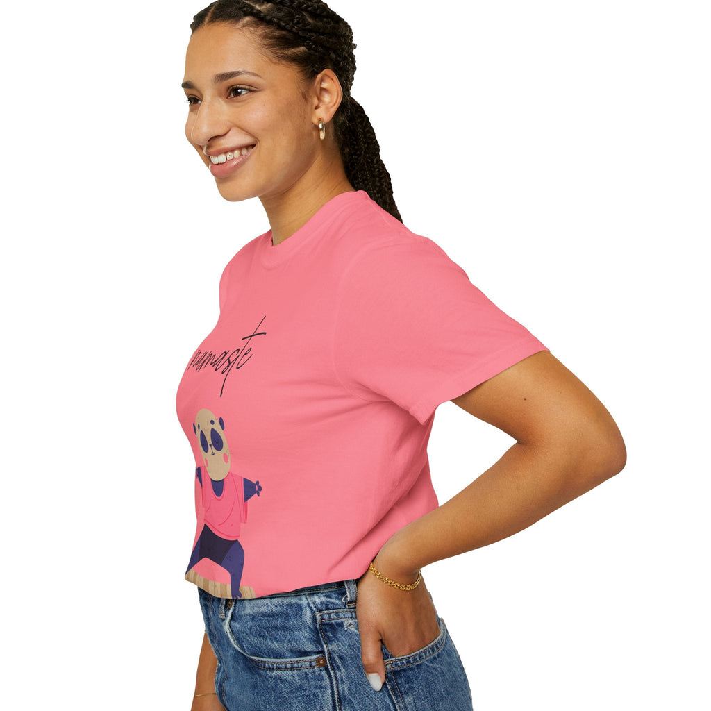✨ Let your outfit reflect your inner peace. Namaste Panda Unisex T-shirt, Yoga Shirt, Cute Animal Tee, Meditation Gift, Relaxation Wear, Gifts for Yogis - Metamorphosis Creations