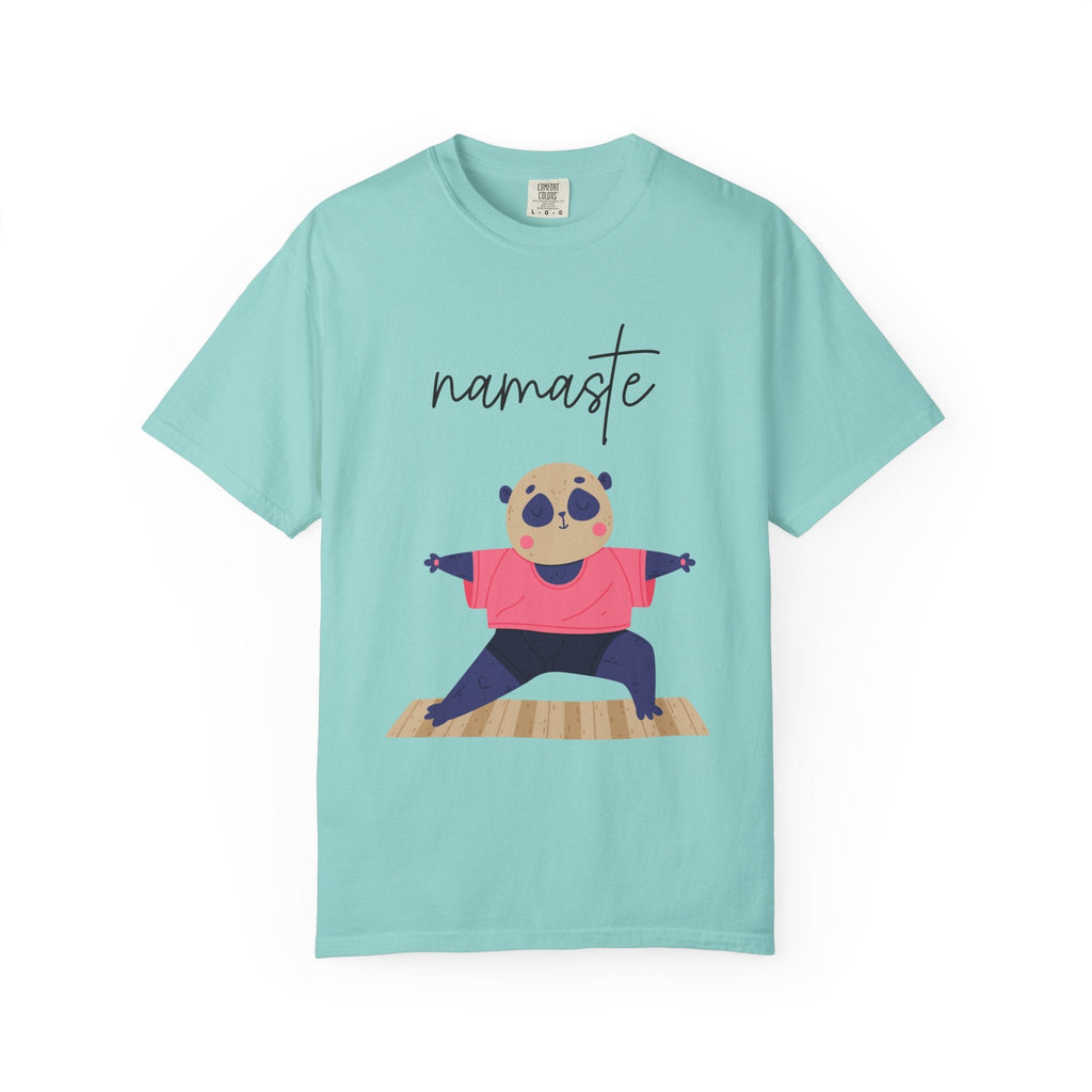✨ Let your outfit reflect your inner peace. Namaste Panda Unisex T-shirt, Yoga Shirt, Cute Animal Tee, Meditation Gift, Relaxation Wear, Gifts for Yogis - Metamorphosis Creations