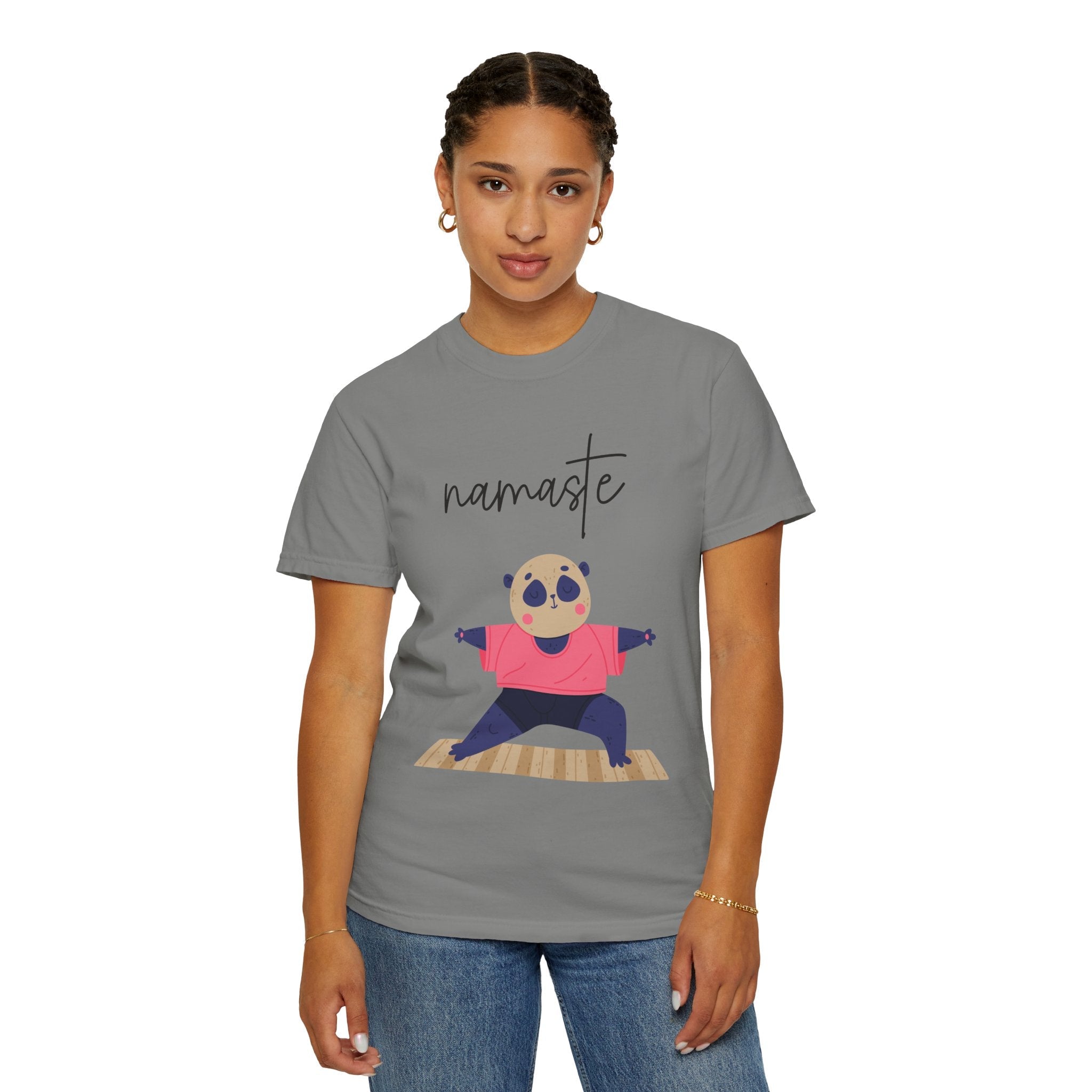 ✨ Let your outfit reflect your inner peace. Namaste Panda Unisex T-shirt, Yoga Shirt, Cute Animal Tee, Meditation Gift, Relaxation Wear, Gifts for Yogis - Metamorphosis Creations