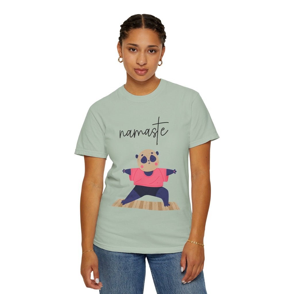 ✨ Let your outfit reflect your inner peace. Namaste Panda Unisex T-shirt, Yoga Shirt, Cute Animal Tee, Meditation Gift, Relaxation Wear, Gifts for Yogis - Metamorphosis Creations