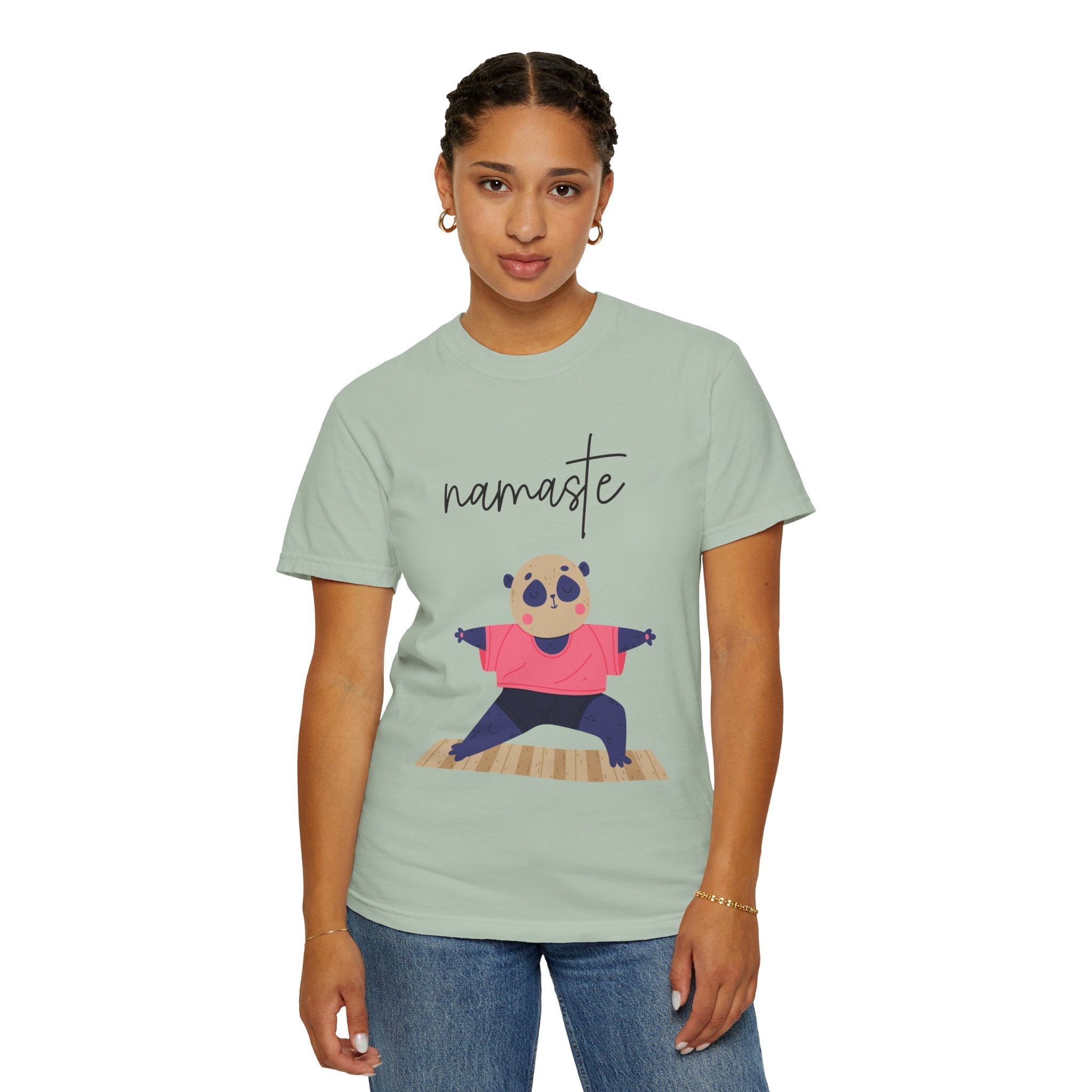 ✨ Let your outfit reflect your inner peace. Namaste Panda Unisex T-shirt, Yoga Shirt, Cute Animal Tee, Meditation Gift, Relaxation Wear, Gifts for Yogis - Metamorphosis Creations