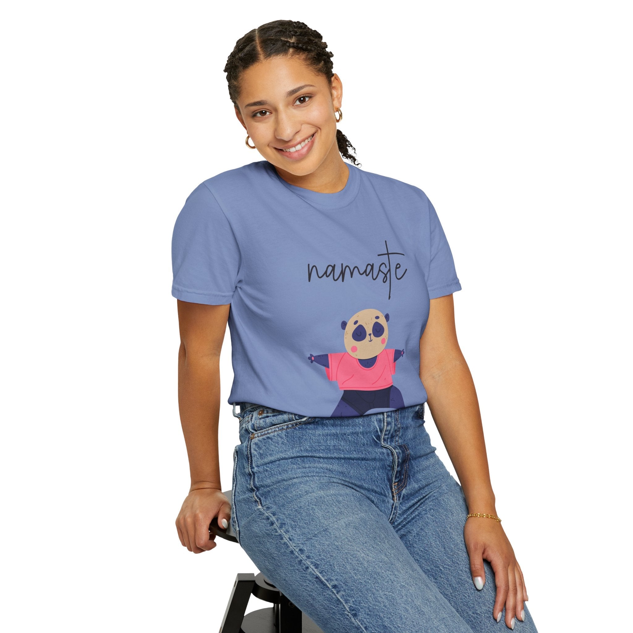 ✨ Let your outfit reflect your inner peace. Namaste Panda Unisex T-shirt, Yoga Shirt, Cute Animal Tee, Meditation Gift, Relaxation Wear, Gifts for Yogis - Metamorphosis Creations