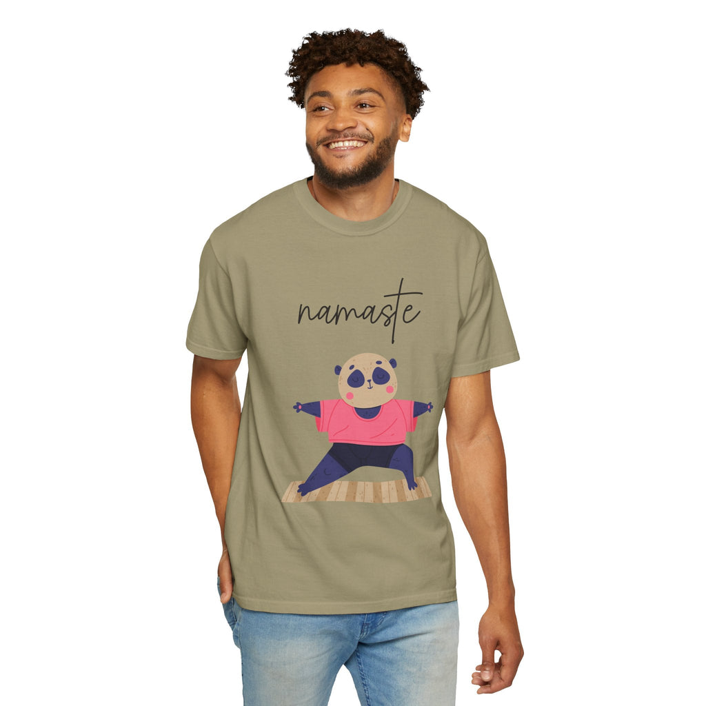 ✨ Let your outfit reflect your inner peace. Namaste Panda Unisex T-shirt, Yoga Shirt, Cute Animal Tee, Meditation Gift, Relaxation Wear, Gifts for Yogis - Metamorphosis Creations