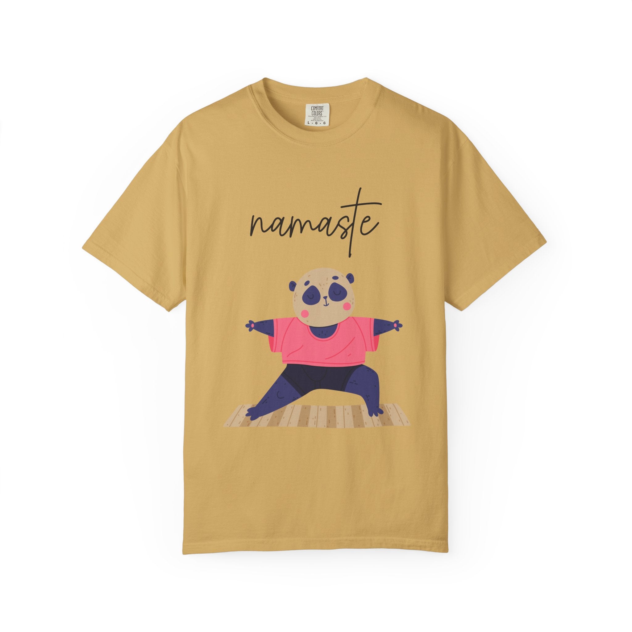 ✨ Let your outfit reflect your inner peace. Namaste Panda Unisex T-shirt, Yoga Shirt, Cute Animal Tee, Meditation Gift, Relaxation Wear, Gifts for Yogis - Metamorphosis Creations