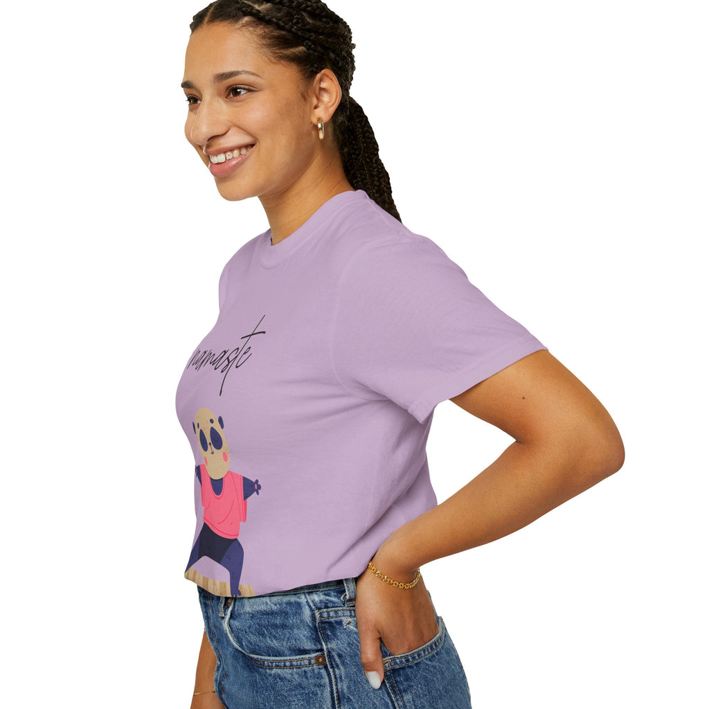 ✨ Let your outfit reflect your inner peace. Namaste Panda Unisex T-shirt, Yoga Shirt, Cute Animal Tee, Meditation Gift, Relaxation Wear, Gifts for Yogis - Metamorphosis Creations