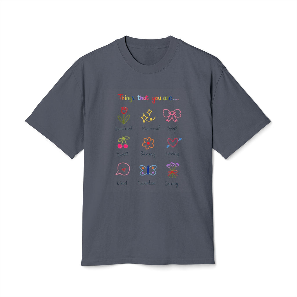 ✨ Let your outfit reflect your inner peace. Unisex Heavy Faded Tee with Whimsical Floral Design, Cute Gift, Casual Wear, Spring Style, Everyday Comfort - Metamorphosis Creations