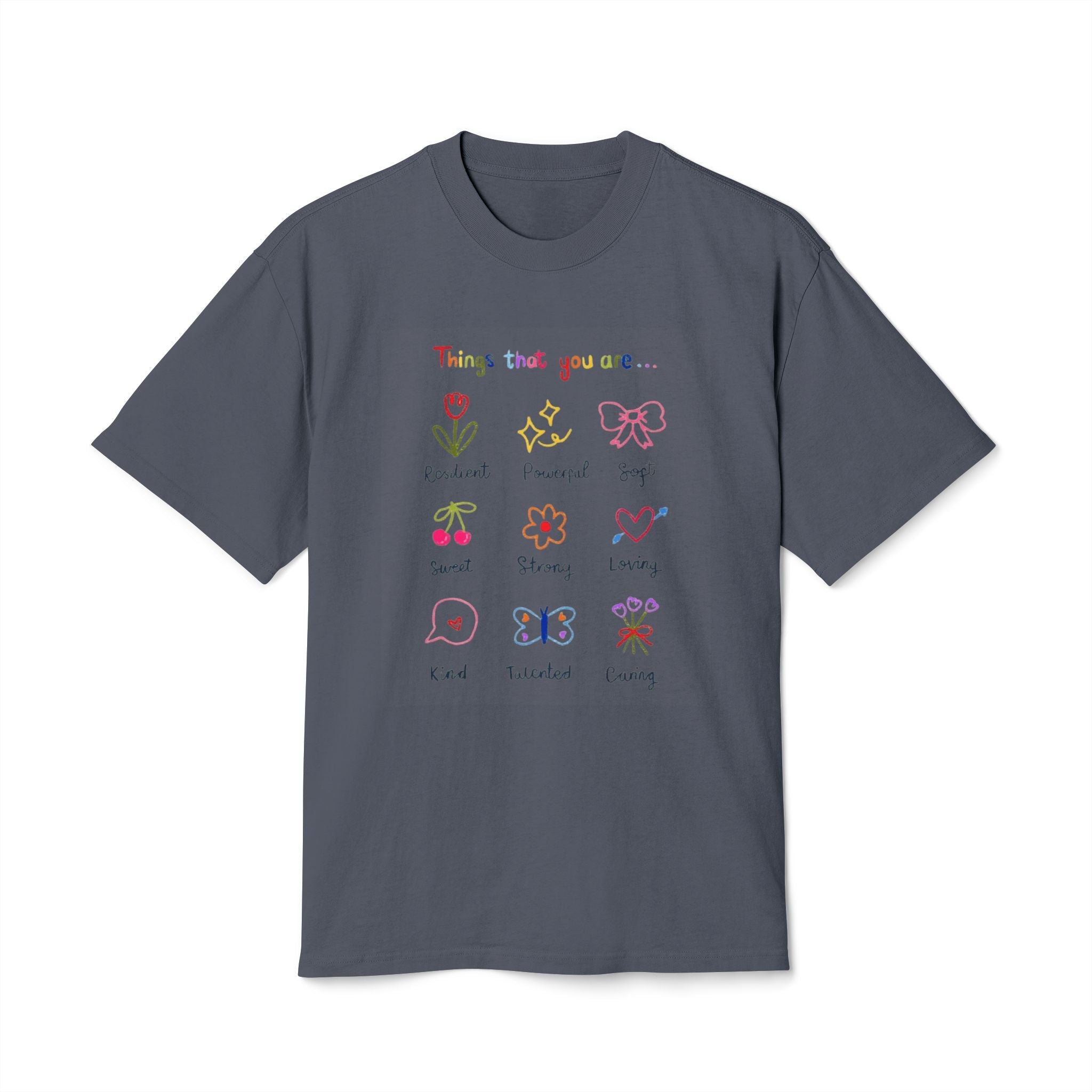 ✨ Let your outfit reflect your inner peace. Unisex Heavy Faded Tee with Whimsical Floral Design, Cute Gift, Casual Wear, Spring Style, Everyday Comfort - Metamorphosis Creations