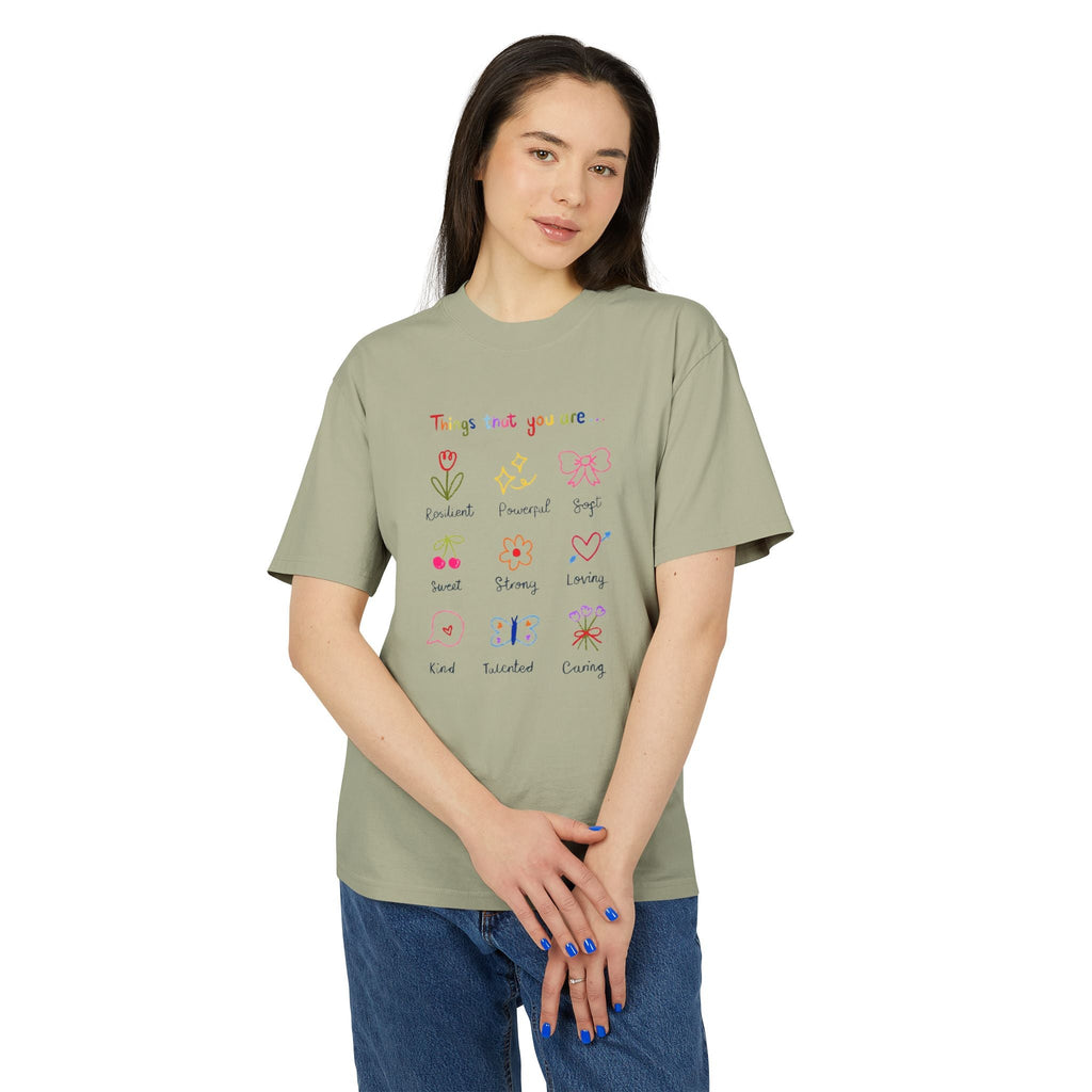 ✨ Let your outfit reflect your inner peace. Unisex Heavy Faded Tee with Whimsical Floral Design, Cute Gift, Casual Wear, Spring Style, Everyday Comfort - Metamorphosis Creations