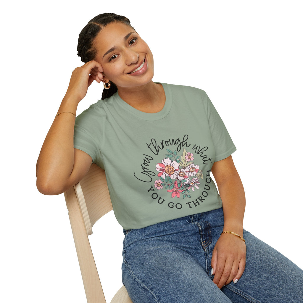 Let your outfit reflect your inner peace.Floral Inspirational T-Shirt - Unisex Softstyle Tee, Motivational Gift, Casual Wear, Floral Quote Shirt, Everyday Comfort, Thoughtful [...] - Metamorphosis Creations