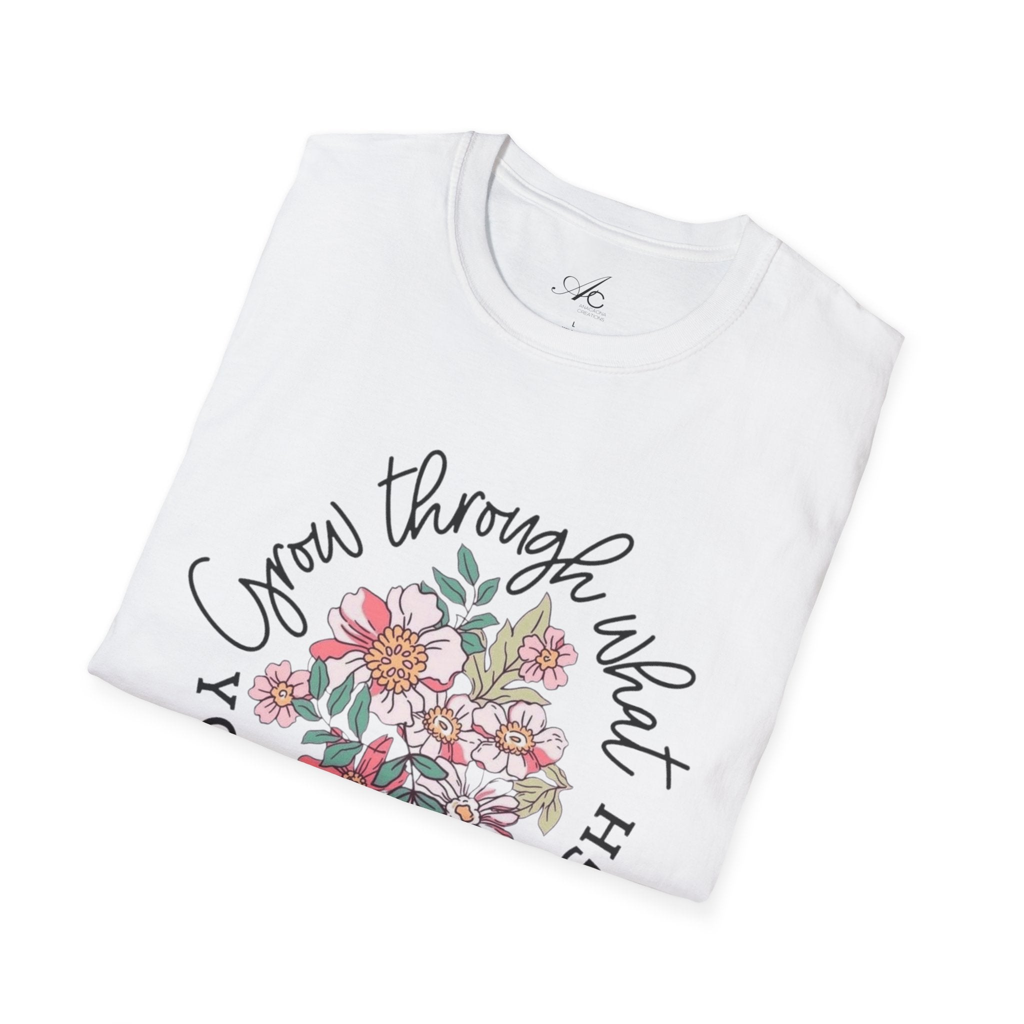 Let your outfit reflect your inner peace.Floral Inspirational T-Shirt - Unisex Softstyle Tee, Motivational Gift, Casual Wear, Floral Quote Shirt, Everyday Comfort, Thoughtful [...] - Metamorphosis Creations