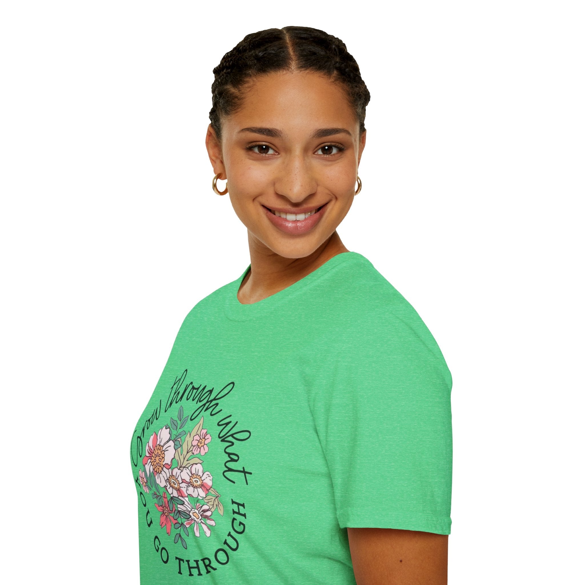Let your outfit reflect your inner peace.Floral Inspirational T-Shirt - Unisex Softstyle Tee, Motivational Gift, Casual Wear, Floral Quote Shirt, Everyday Comfort, Thoughtful [...] - Metamorphosis Creations