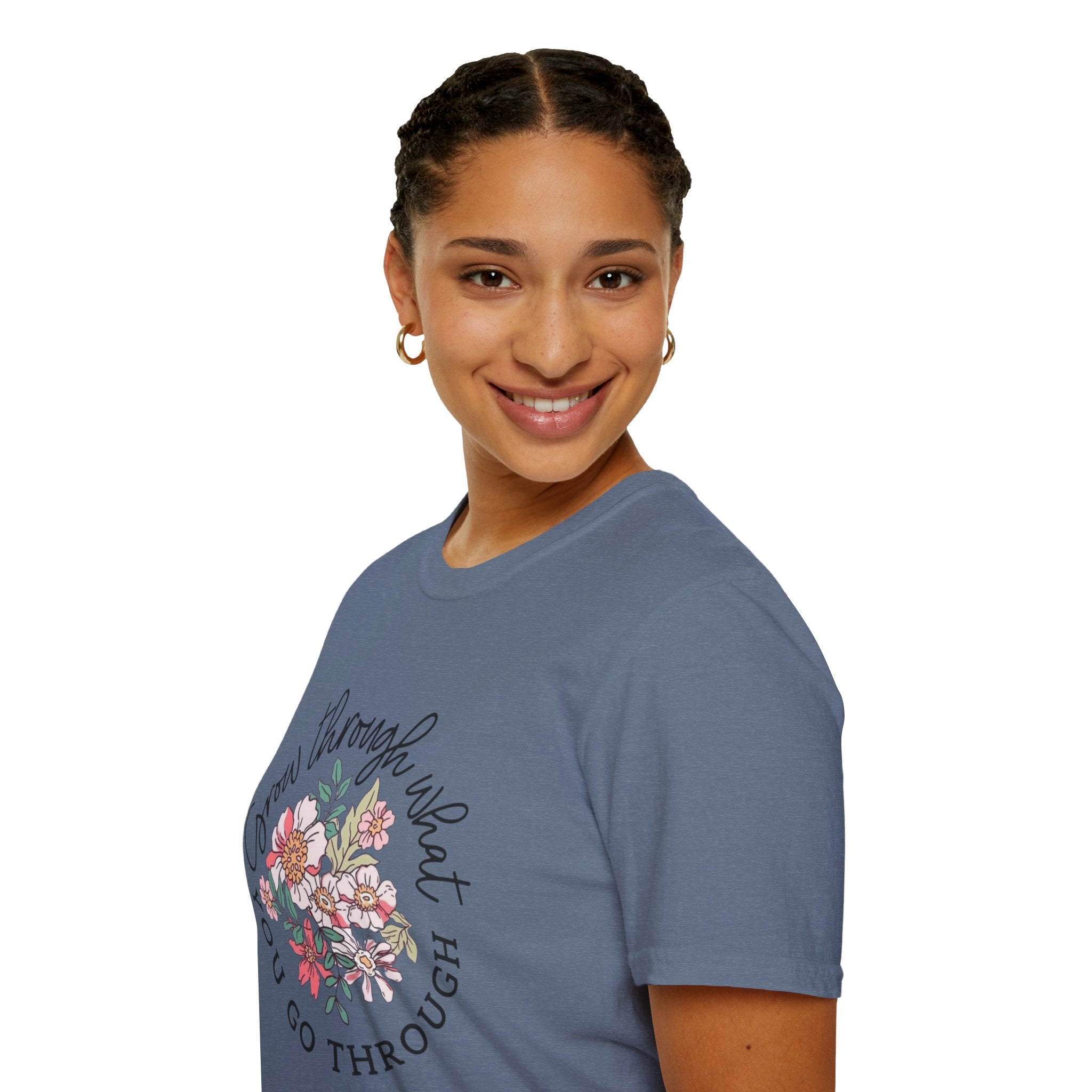 Let your outfit reflect your inner peace.Floral Inspirational T-Shirt - Unisex Softstyle Tee, Motivational Gift, Casual Wear, Floral Quote Shirt, Everyday Comfort, Thoughtful [...] - Metamorphosis Creations