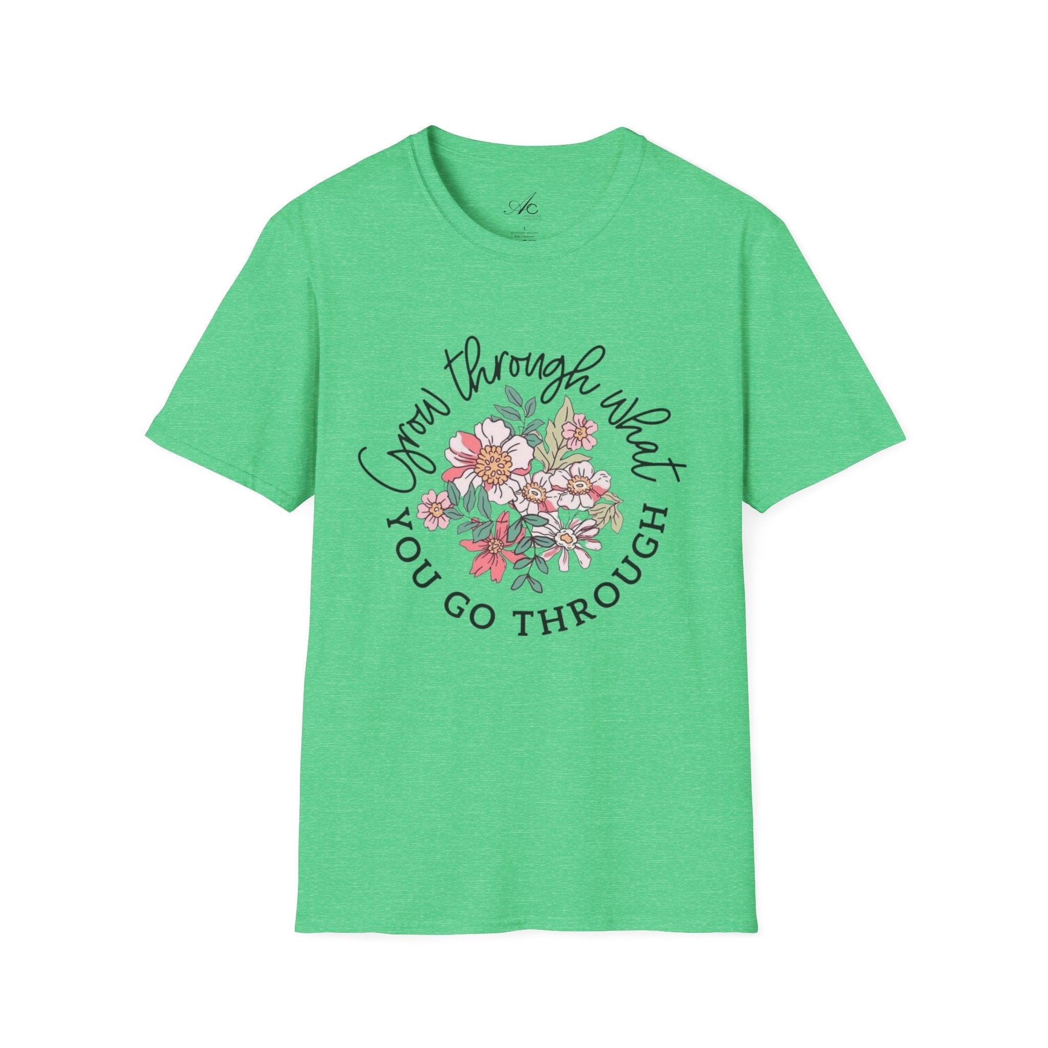 Let your outfit reflect your inner peace.Floral Inspirational T-Shirt - Unisex Softstyle Tee, Motivational Gift, Casual Wear, Floral Quote Shirt, Everyday Comfort, Thoughtful [...] - Metamorphosis Creations