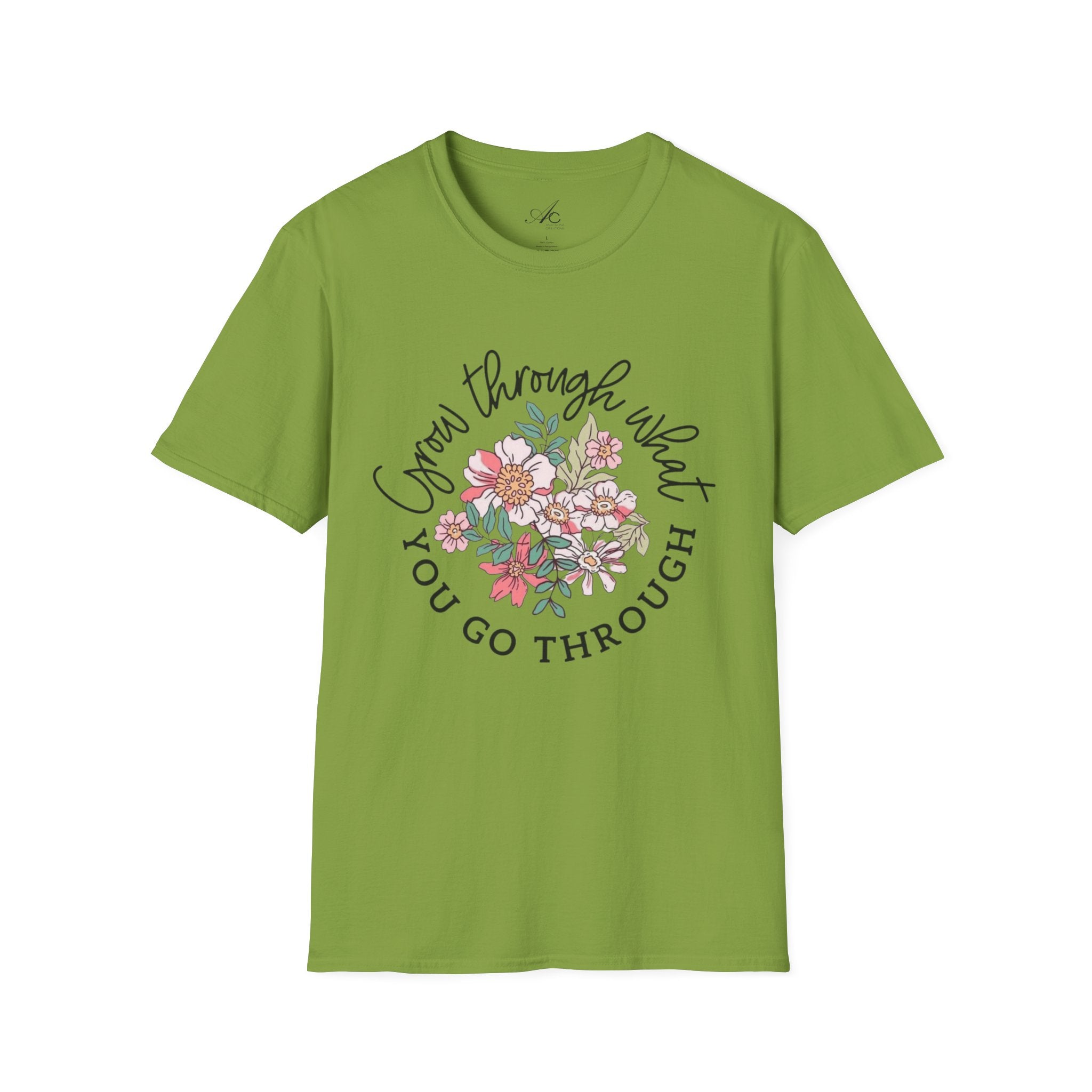 Let your outfit reflect your inner peace.Floral Inspirational T-Shirt - Unisex Softstyle Tee, Motivational Gift, Casual Wear, Floral Quote Shirt, Everyday Comfort, Thoughtful [...] - Metamorphosis Creations