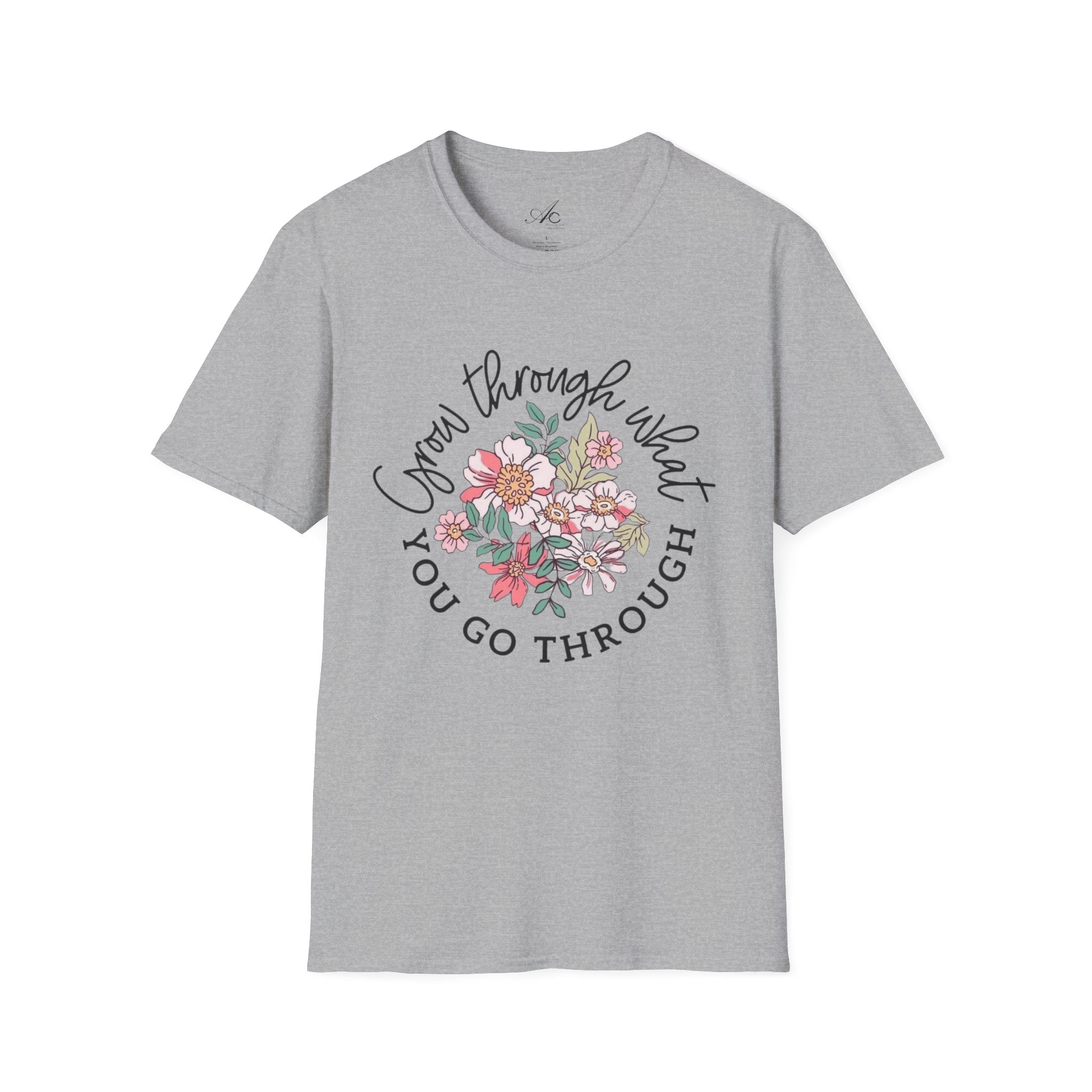 Let your outfit reflect your inner peace.Floral Inspirational T-Shirt - Unisex Softstyle Tee, Motivational Gift, Casual Wear, Floral Quote Shirt, Everyday Comfort, Thoughtful [...] - Metamorphosis Creations