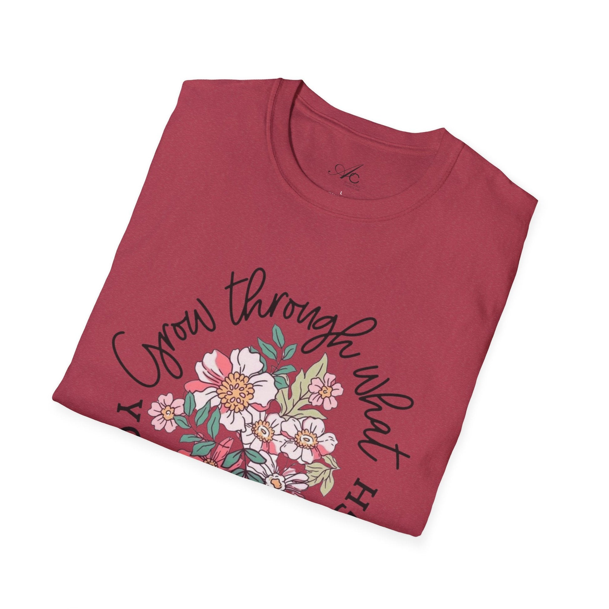 Let your outfit reflect your inner peace.Floral Inspirational T-Shirt - Unisex Softstyle Tee, Motivational Gift, Casual Wear, Floral Quote Shirt, Everyday Comfort, Thoughtful [...] - Metamorphosis Creations