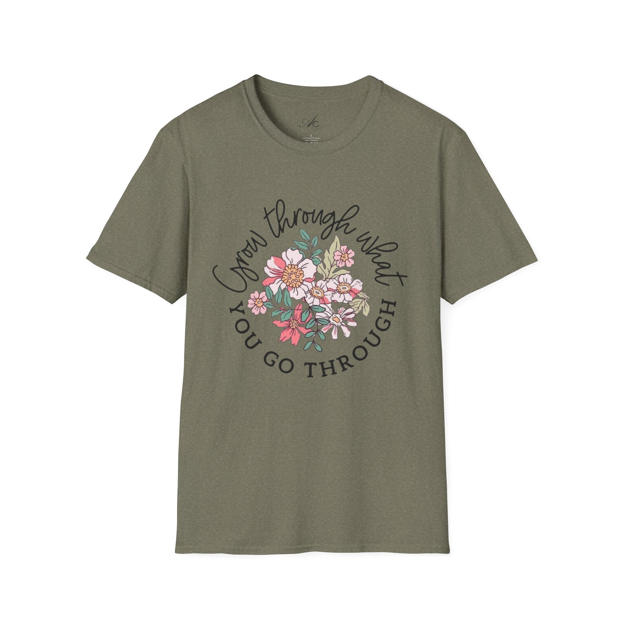 Let your outfit reflect your inner peace.Floral Inspirational T-Shirt - Unisex Softstyle Tee, Motivational Gift, Casual Wear, Floral Quote Shirt, Everyday Comfort, Thoughtful [...] - Metamorphosis Creations