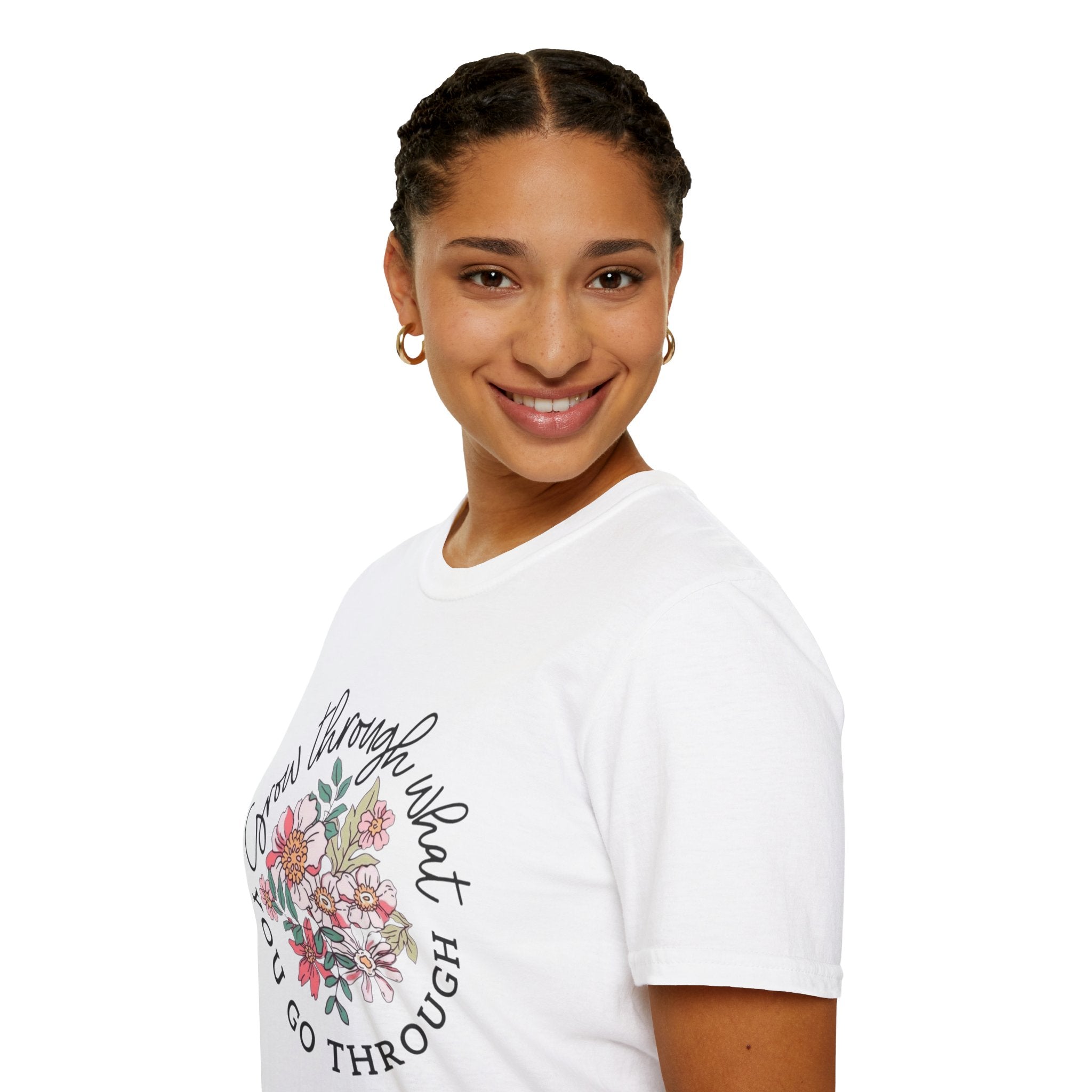Let your outfit reflect your inner peace.Floral Inspirational T-Shirt - Unisex Softstyle Tee, Motivational Gift, Casual Wear, Floral Quote Shirt, Everyday Comfort, Thoughtful [...] - Metamorphosis Creations