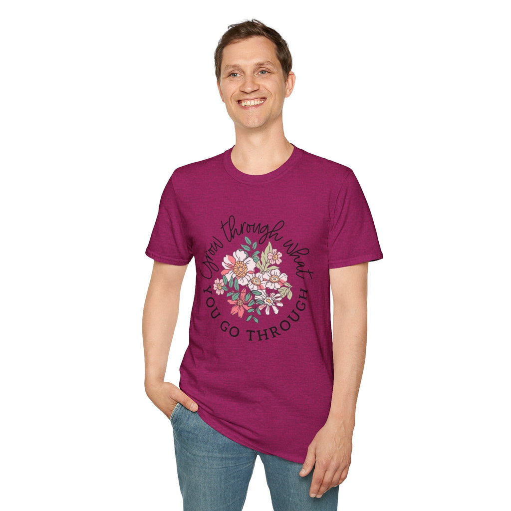 Let your outfit reflect your inner peace.Floral Inspirational T-Shirt - Unisex Softstyle Tee, Motivational Gift, Casual Wear, Floral Quote Shirt, Everyday Comfort, Thoughtful [...] - Metamorphosis Creations