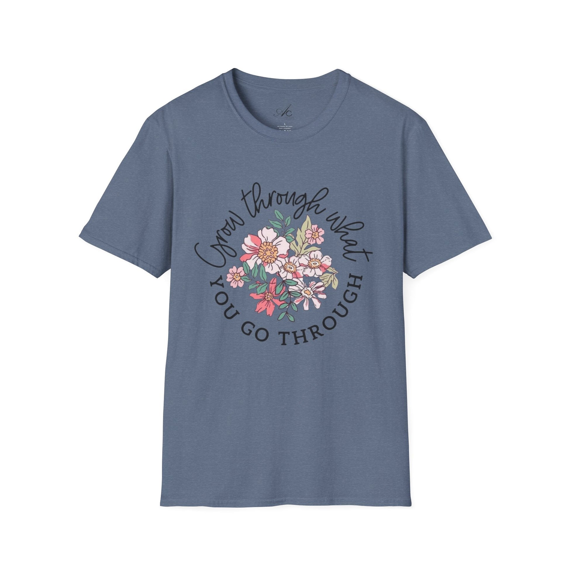 Let your outfit reflect your inner peace.Floral Inspirational T-Shirt - Unisex Softstyle Tee, Motivational Gift, Casual Wear, Floral Quote Shirt, Everyday Comfort, Thoughtful [...] - Metamorphosis Creations
