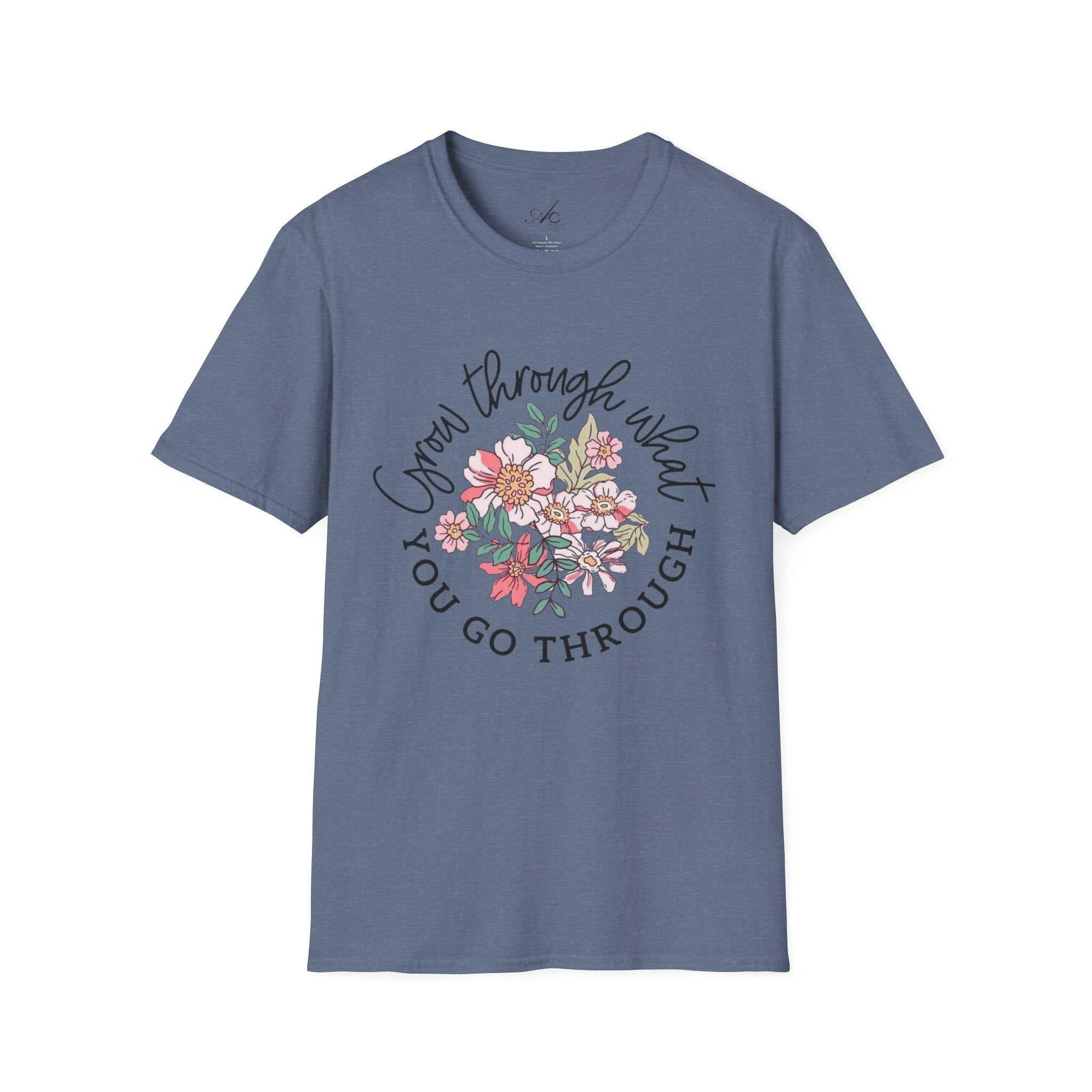 Let your outfit reflect your inner peace.Floral Inspirational T-Shirt - Unisex Softstyle Tee, Motivational Gift, Casual Wear, Floral Quote Shirt, Everyday Comfort, Thoughtful [...] - Metamorphosis Creations