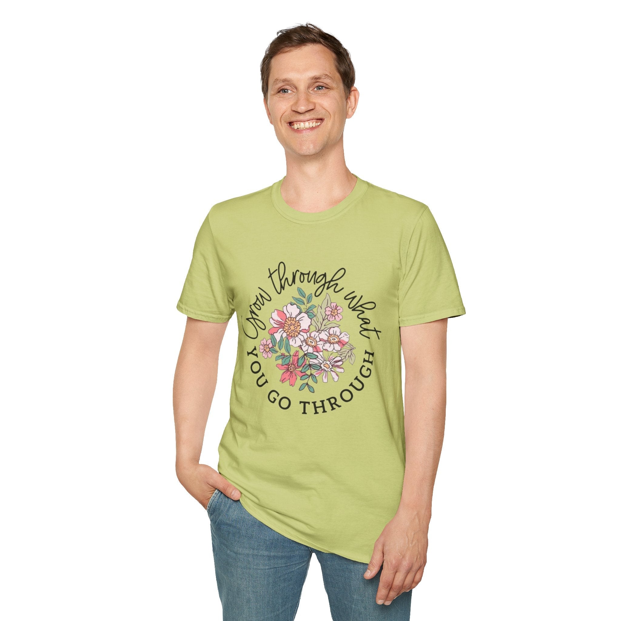 Let your outfit reflect your inner peace.Floral Inspirational T-Shirt - Unisex Softstyle Tee, Motivational Gift, Casual Wear, Floral Quote Shirt, Everyday Comfort, Thoughtful [...] - Metamorphosis Creations