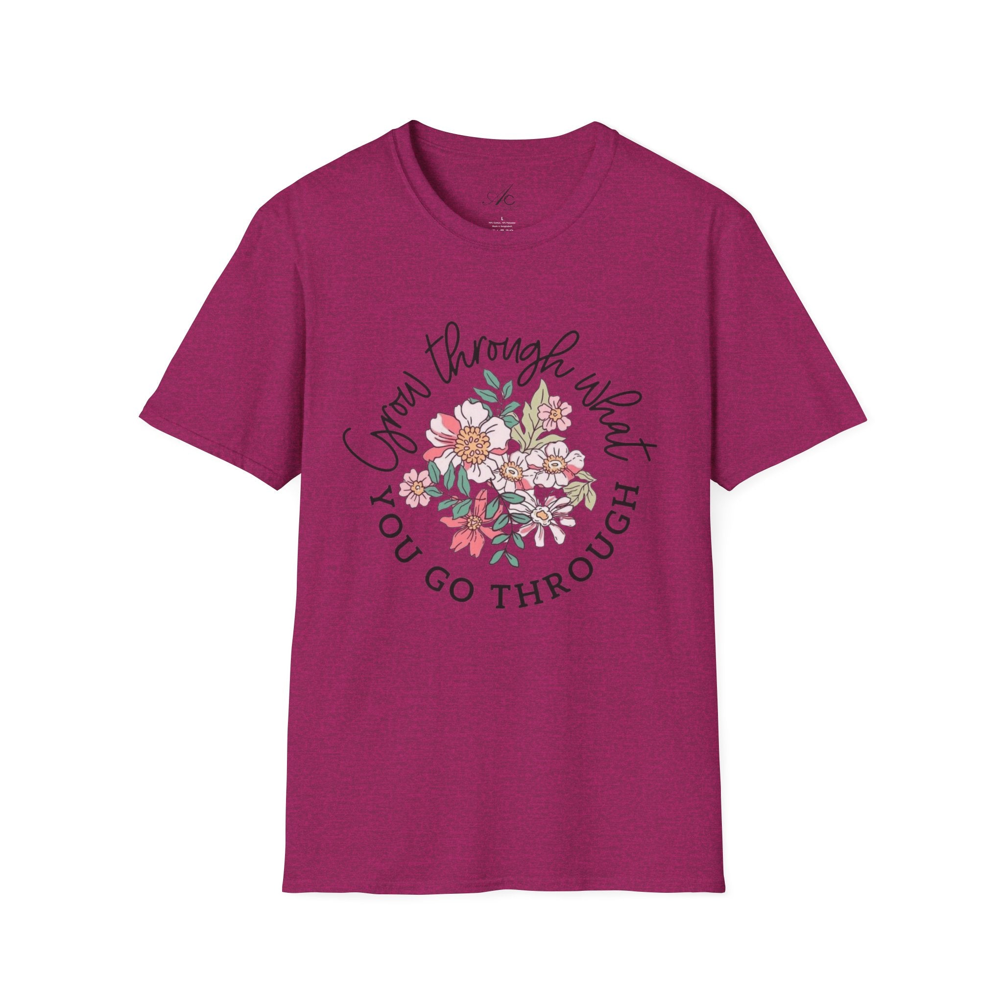 Let your outfit reflect your inner peace.Floral Inspirational T-Shirt - Unisex Softstyle Tee, Motivational Gift, Casual Wear, Floral Quote Shirt, Everyday Comfort, Thoughtful [...] - Metamorphosis Creations