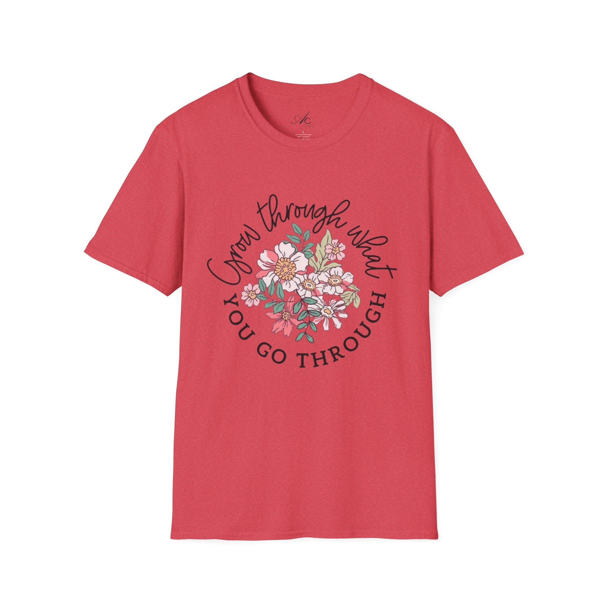 Let your outfit reflect your inner peace.Floral Inspirational T-Shirt - Unisex Softstyle Tee, Motivational Gift, Casual Wear, Floral Quote Shirt, Everyday Comfort, Thoughtful [...] - Metamorphosis Creations
