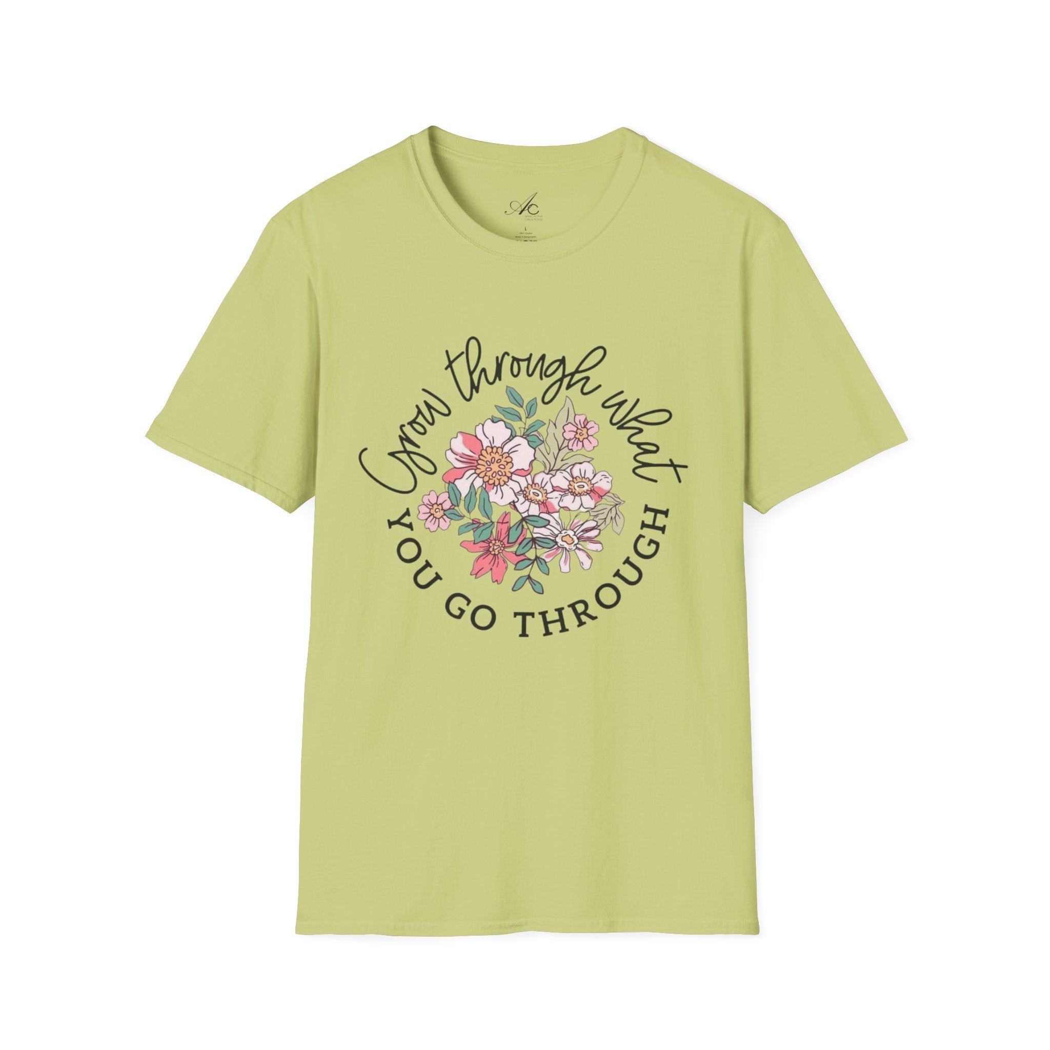 Let your outfit reflect your inner peace.Floral Inspirational T-Shirt - Unisex Softstyle Tee, Motivational Gift, Casual Wear, Floral Quote Shirt, Everyday Comfort, Thoughtful [...] - Metamorphosis Creations