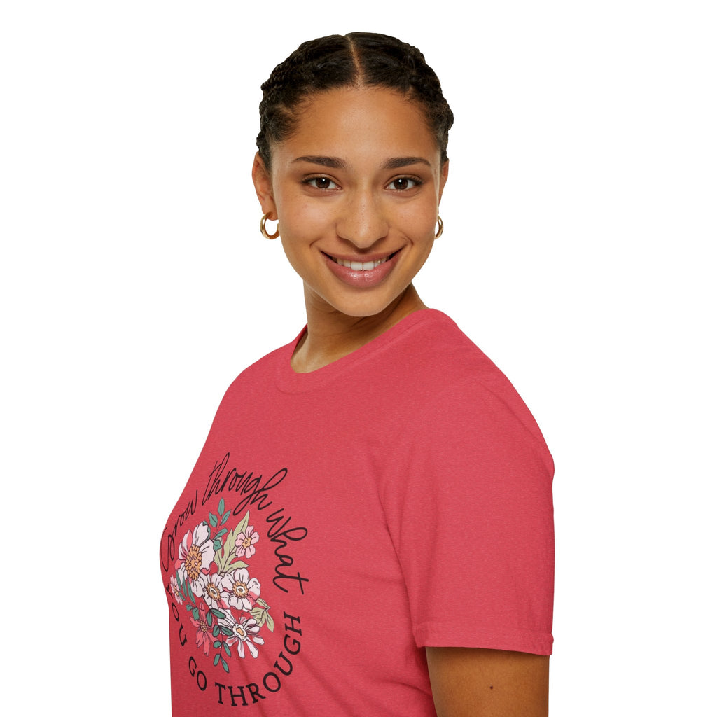 Let your outfit reflect your inner peace.Floral Inspirational T-Shirt - Unisex Softstyle Tee, Motivational Gift, Casual Wear, Floral Quote Shirt, Everyday Comfort, Thoughtful [...] - Metamorphosis Creations