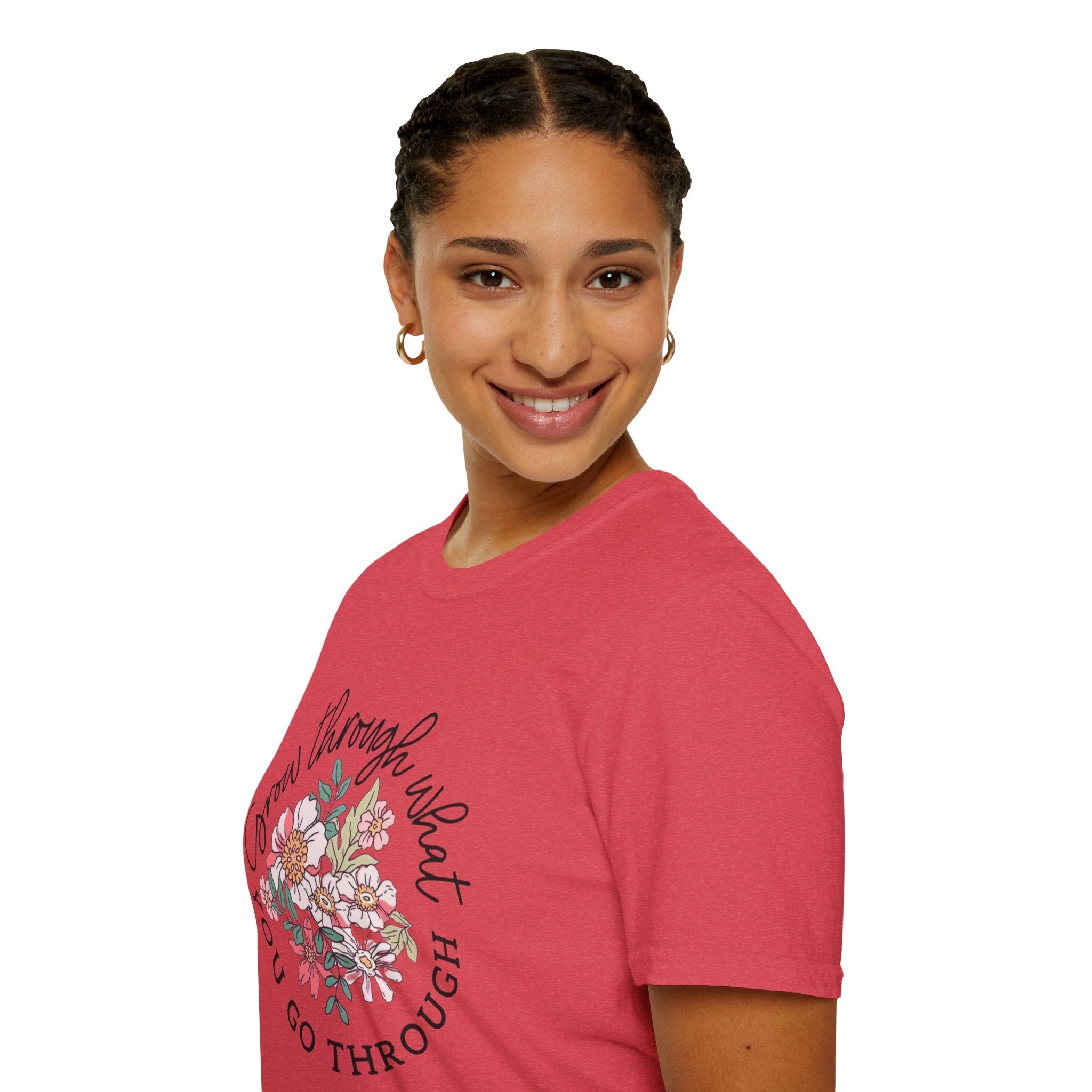 Let your outfit reflect your inner peace.Floral Inspirational T-Shirt - Unisex Softstyle Tee, Motivational Gift, Casual Wear, Floral Quote Shirt, Everyday Comfort, Thoughtful [...] - Metamorphosis Creations