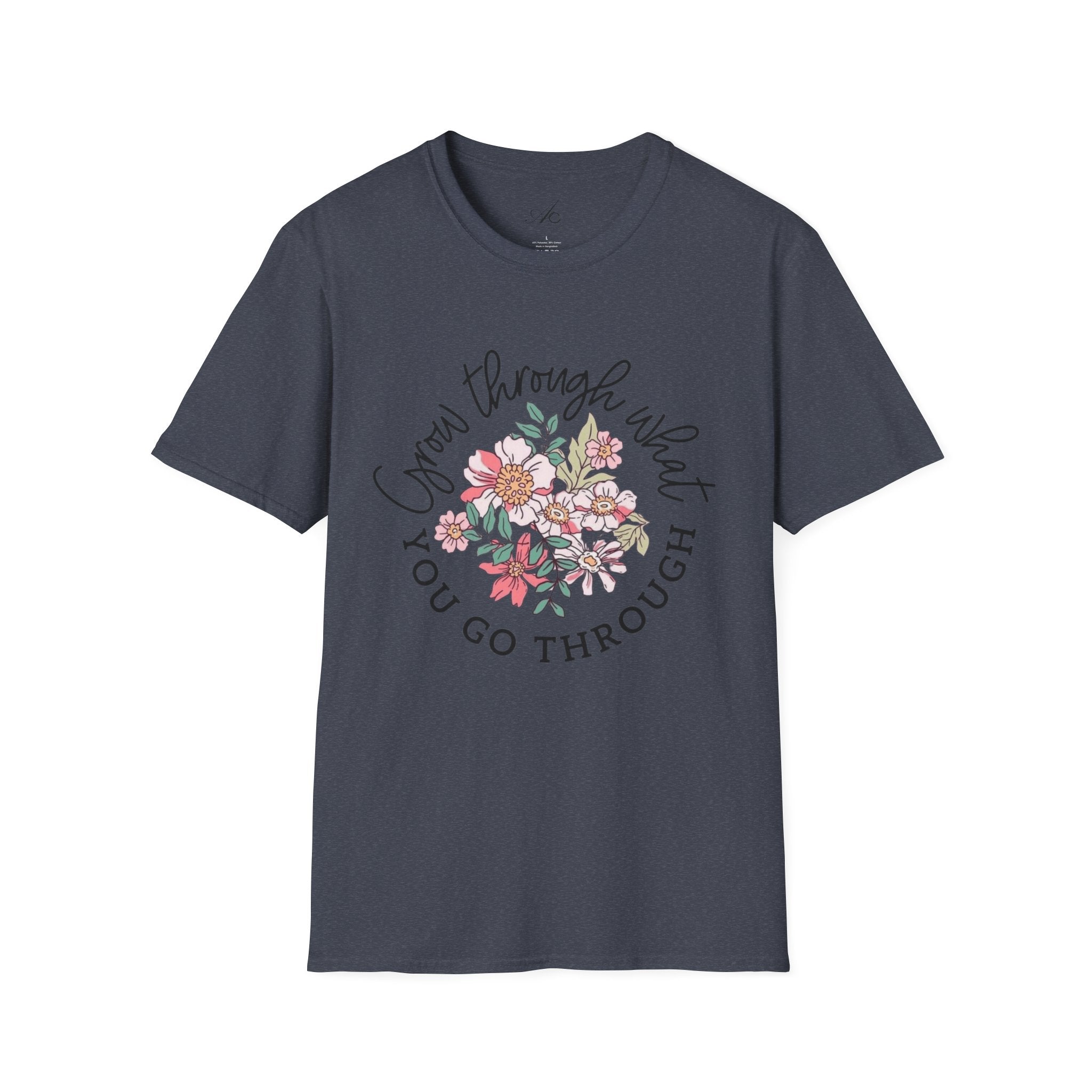 Let your outfit reflect your inner peace.Floral Inspirational T-Shirt - Unisex Softstyle Tee, Motivational Gift, Casual Wear, Floral Quote Shirt, Everyday Comfort, Thoughtful [...] - Metamorphosis Creations