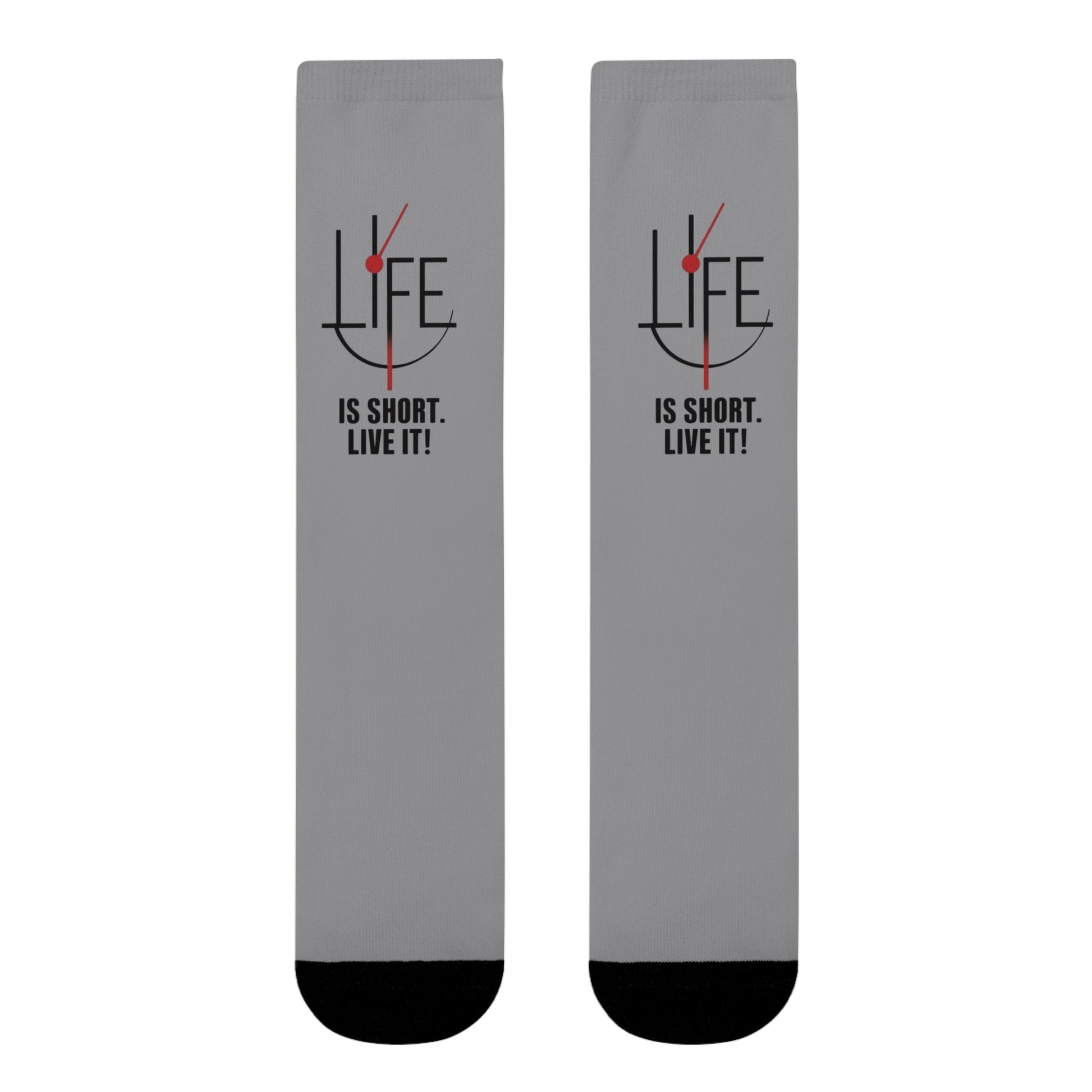 Life is Short Inspirational Crew Socks, Motivational Socks, Gift for Friends, Cozy Everyday Wear, Fun Sock Gift Idea - Metamorphosis Creations