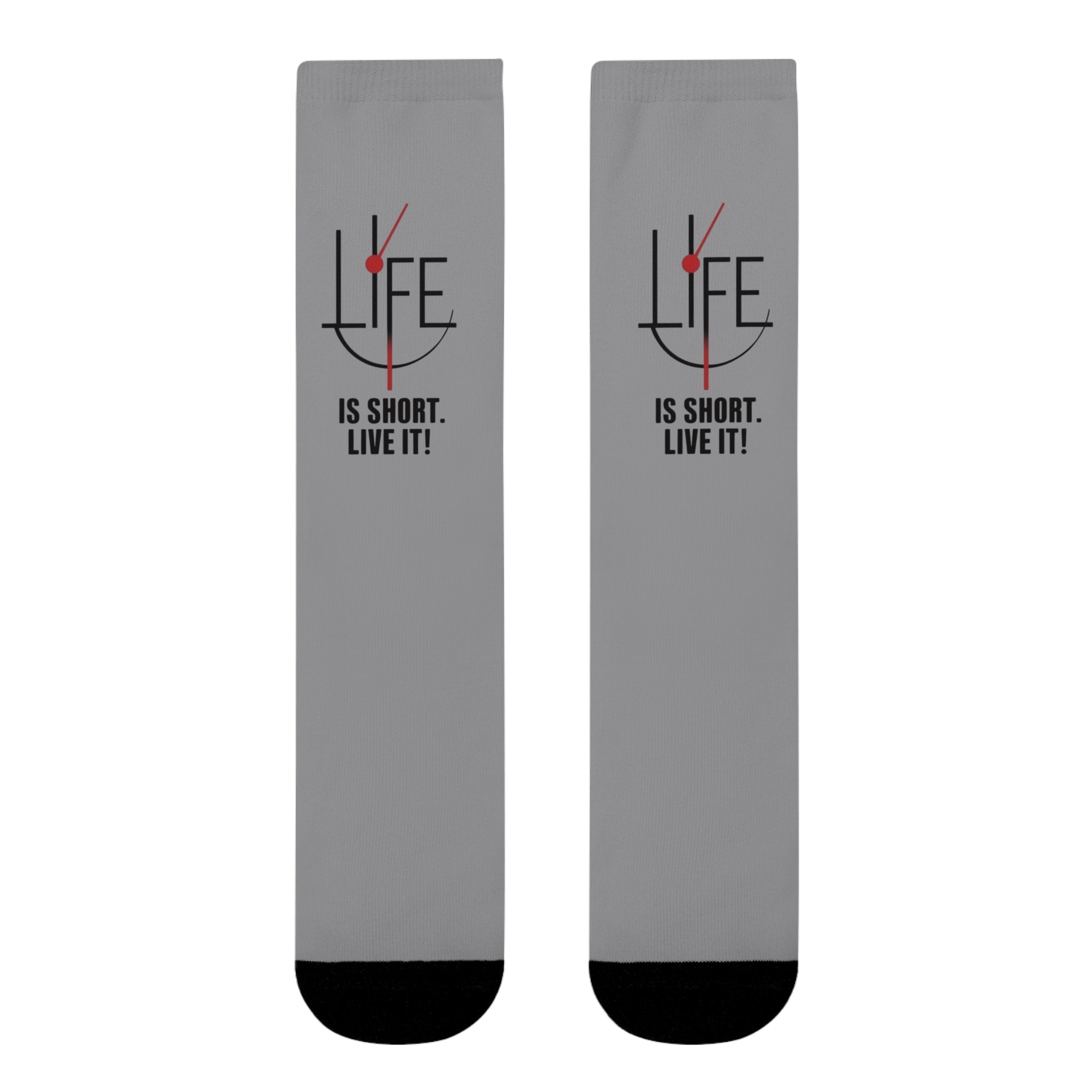 Life is Short Inspirational Crew Socks, Motivational Socks, Gift for Friends, Cozy Everyday Wear, Fun Sock Gift Idea - Metamorphosis Creations